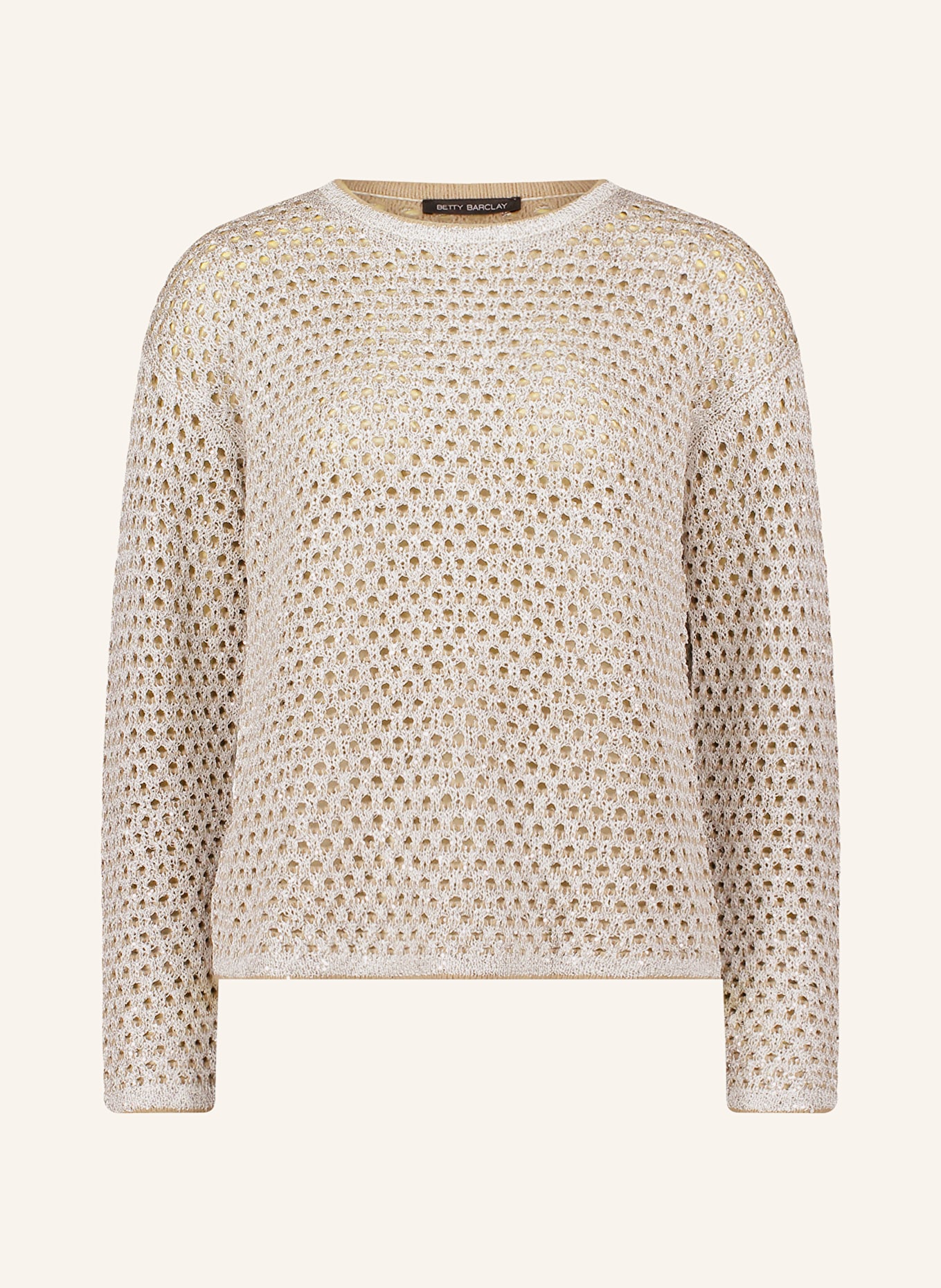 Betty Barclay Pullover mit Glitzergarn: TAUPE / SILBER