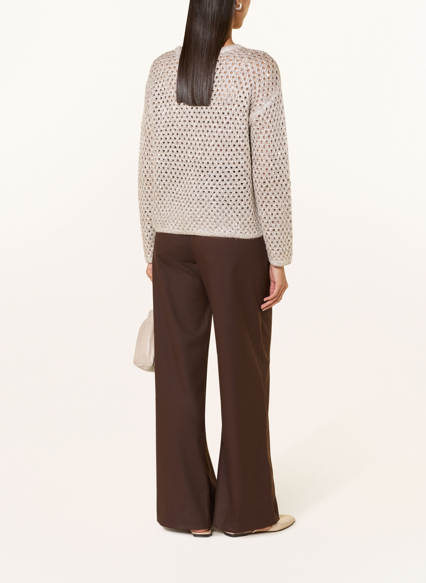 Betty Barclay Pullover mit Glitzergarn: TAUPE / SILBER