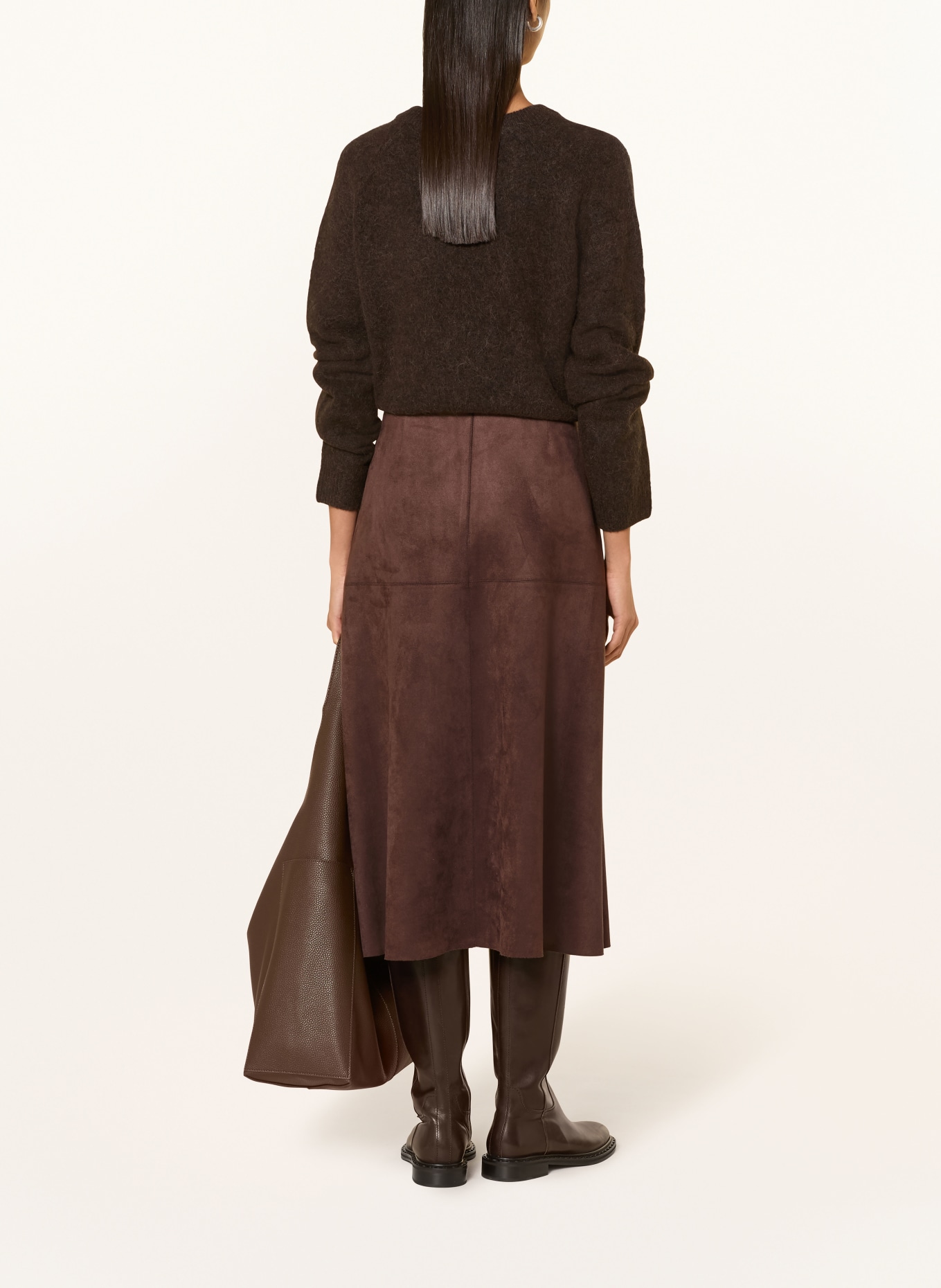 Betty Barclay Leather-look skirt: BROWN