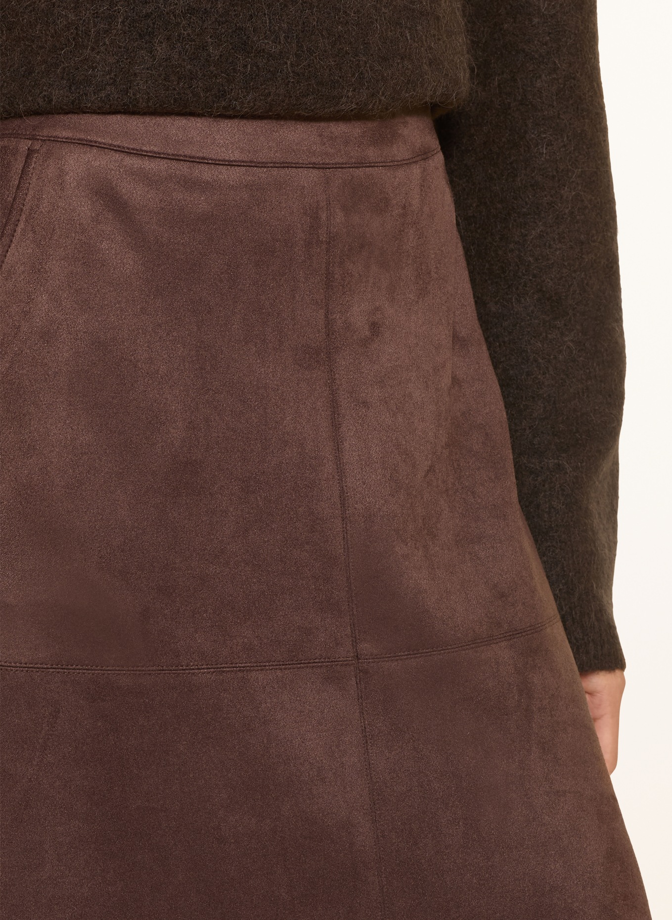 Betty Barclay Leather-look skirt: BROWN
