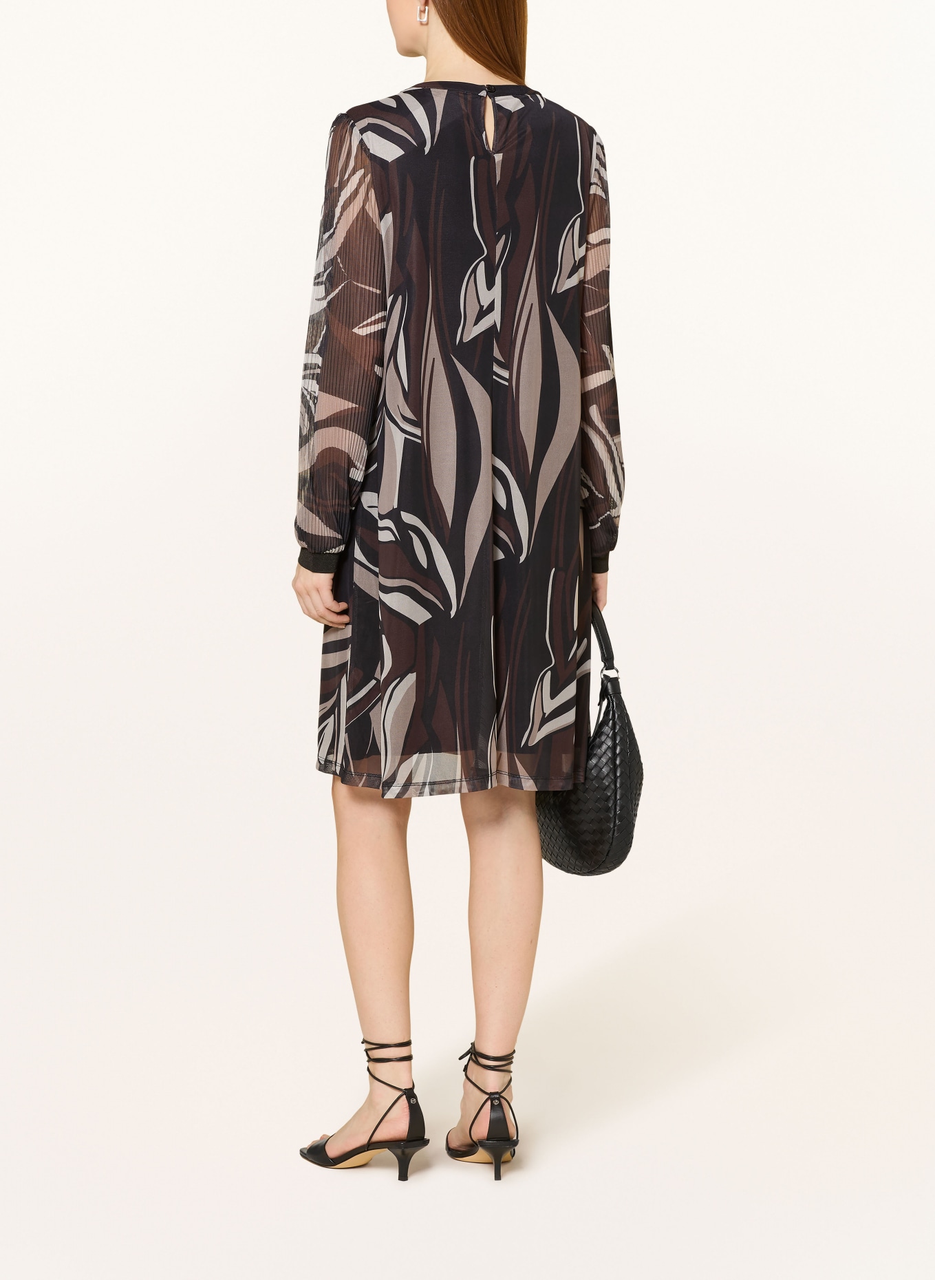 Betty Barclay Mesh-Kleid mit Plissees und Glitzergarn: DUNKELBRAUN / TAUPE / SCHWARZ