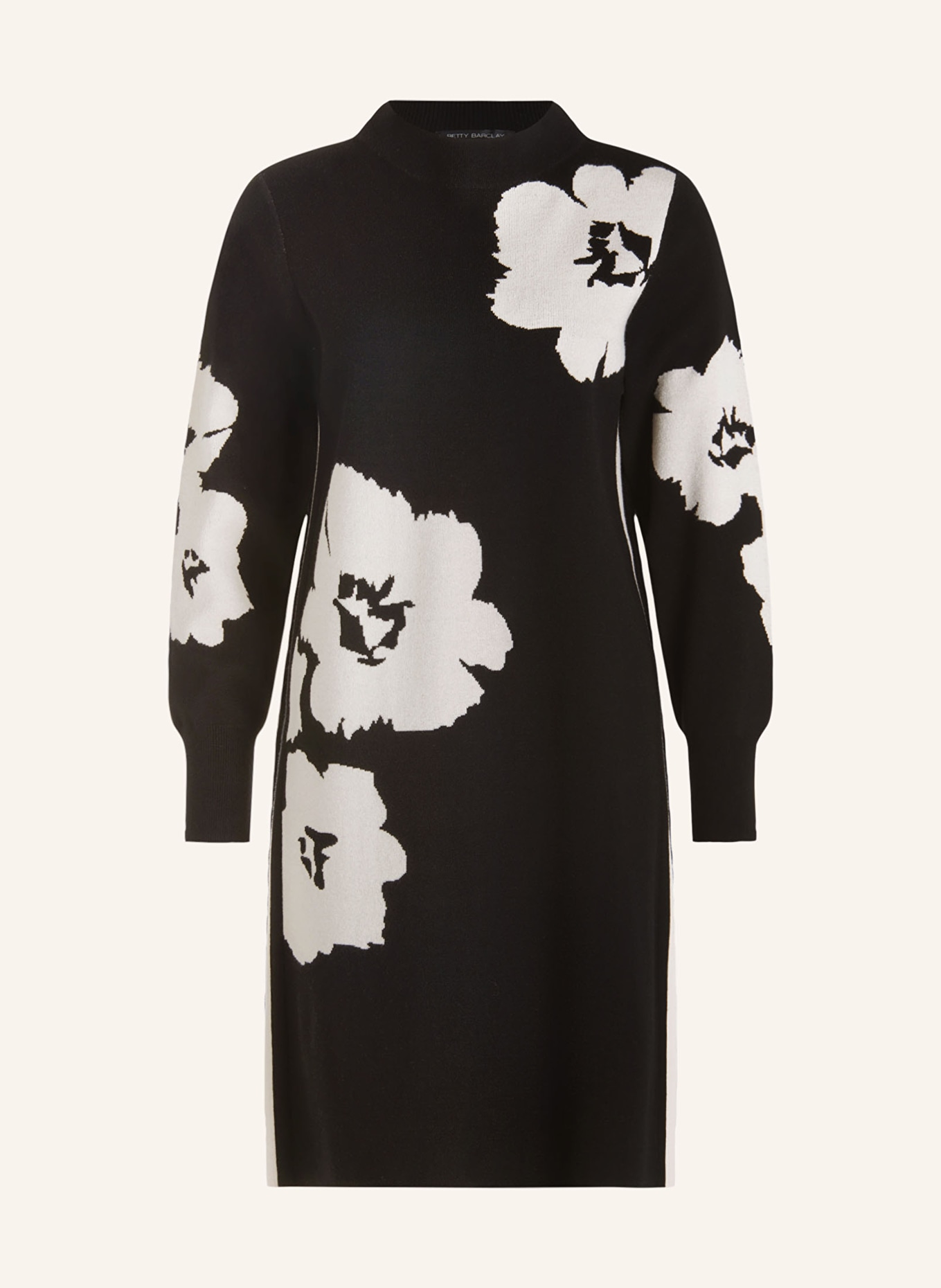 Betty Barclay Strickkleid: SCHWARZ / HELLGRAU