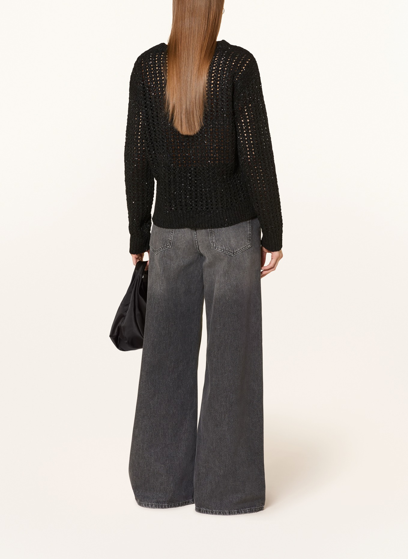 Betty Barclay Sweter z cekinami: CZARNY