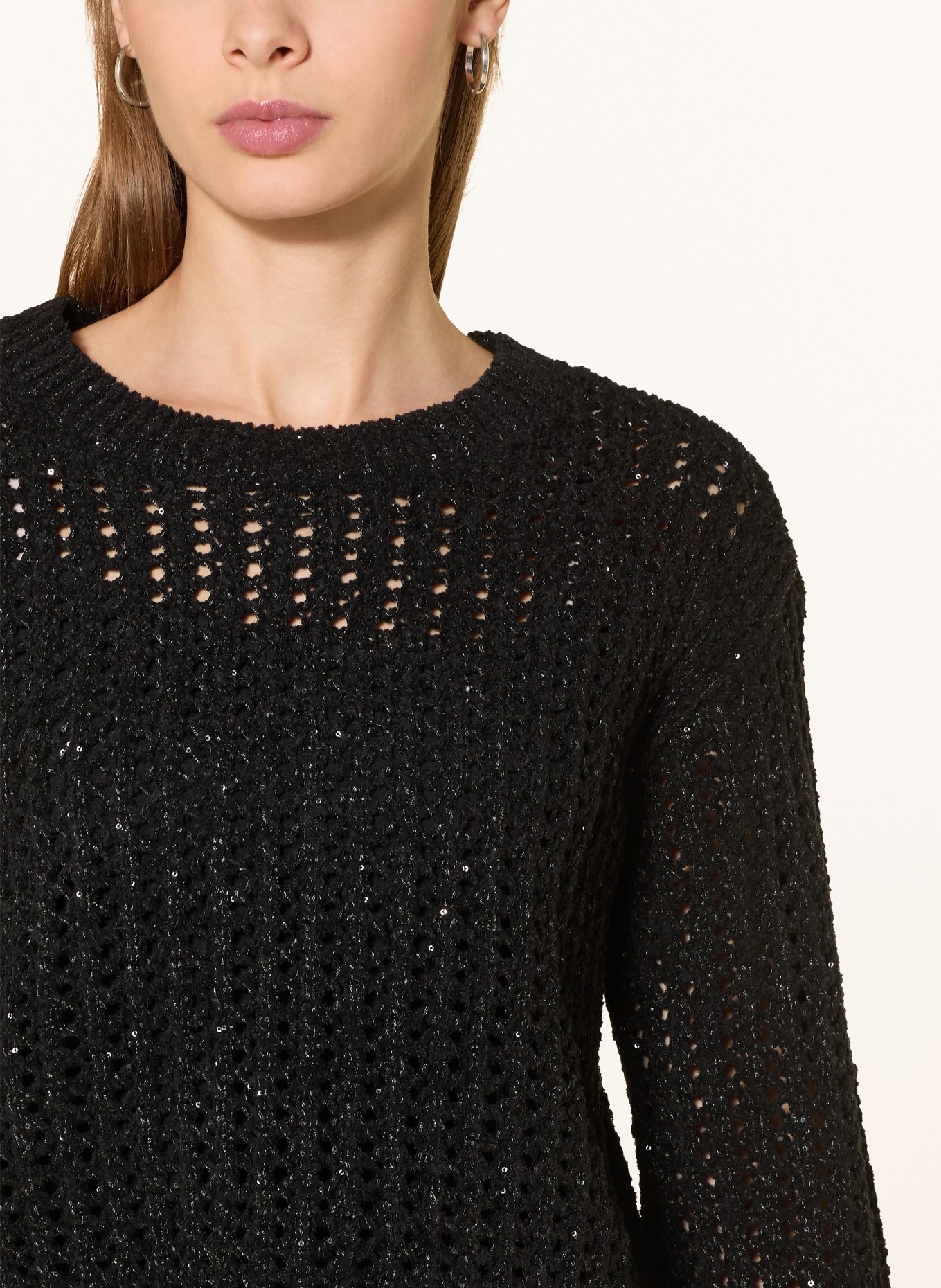 Betty Barclay Sweter z cekinami: CZARNY