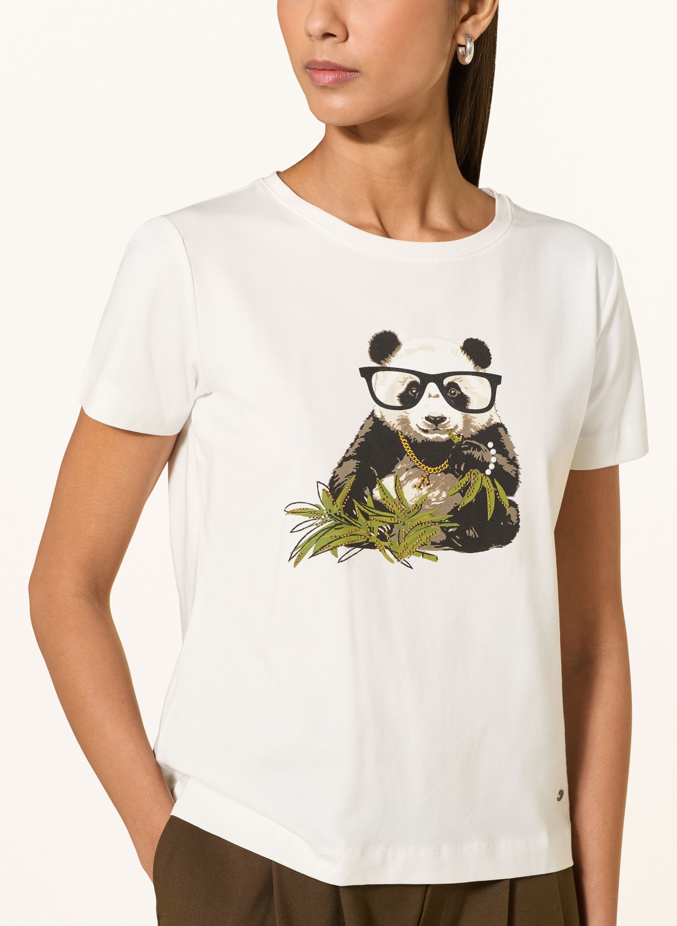 BETTY&CO T-shirt with gemstones: WHITE