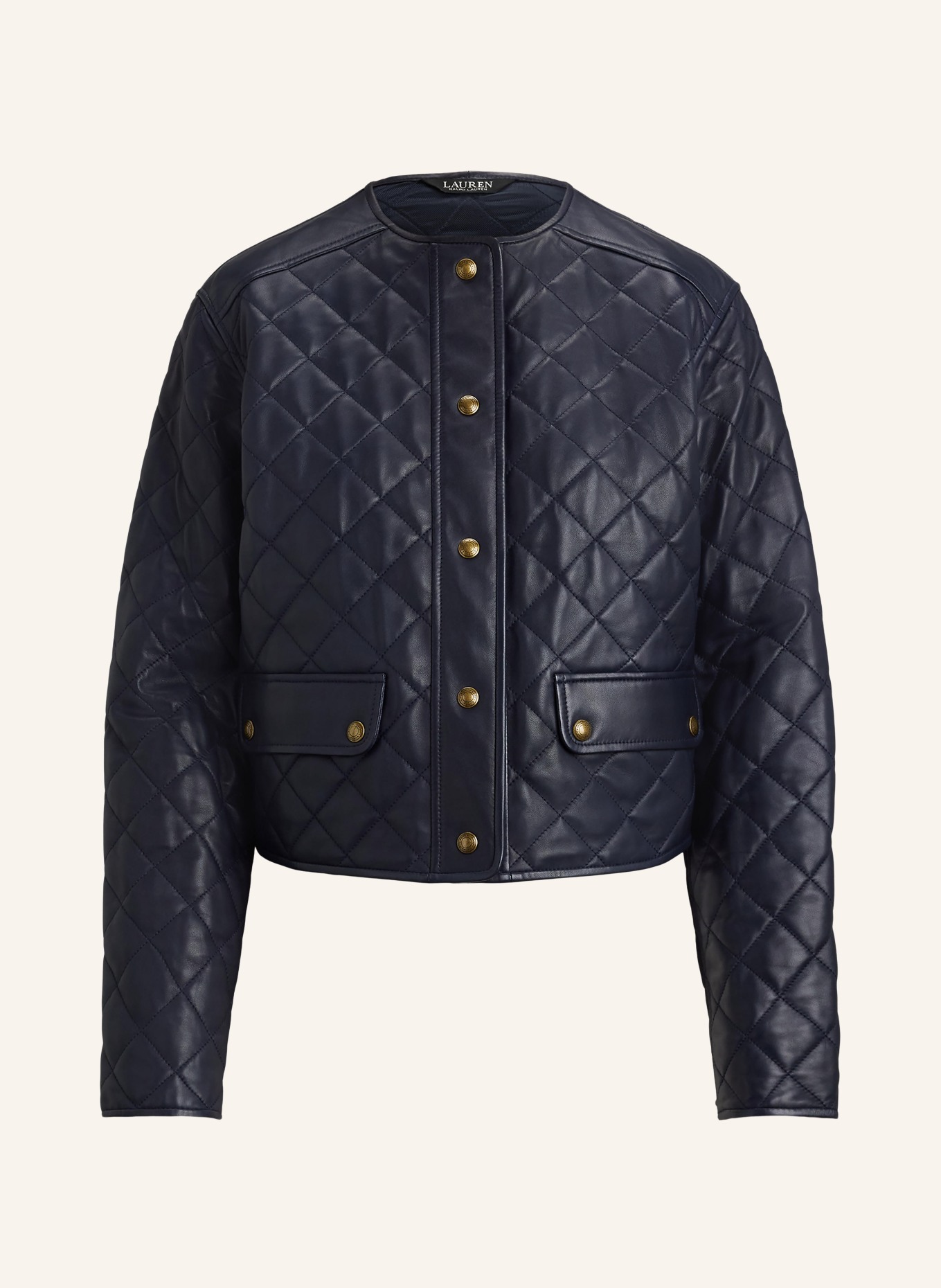 LAUREN RALPH LAUREN Lederjacke: DUNKELBLAU