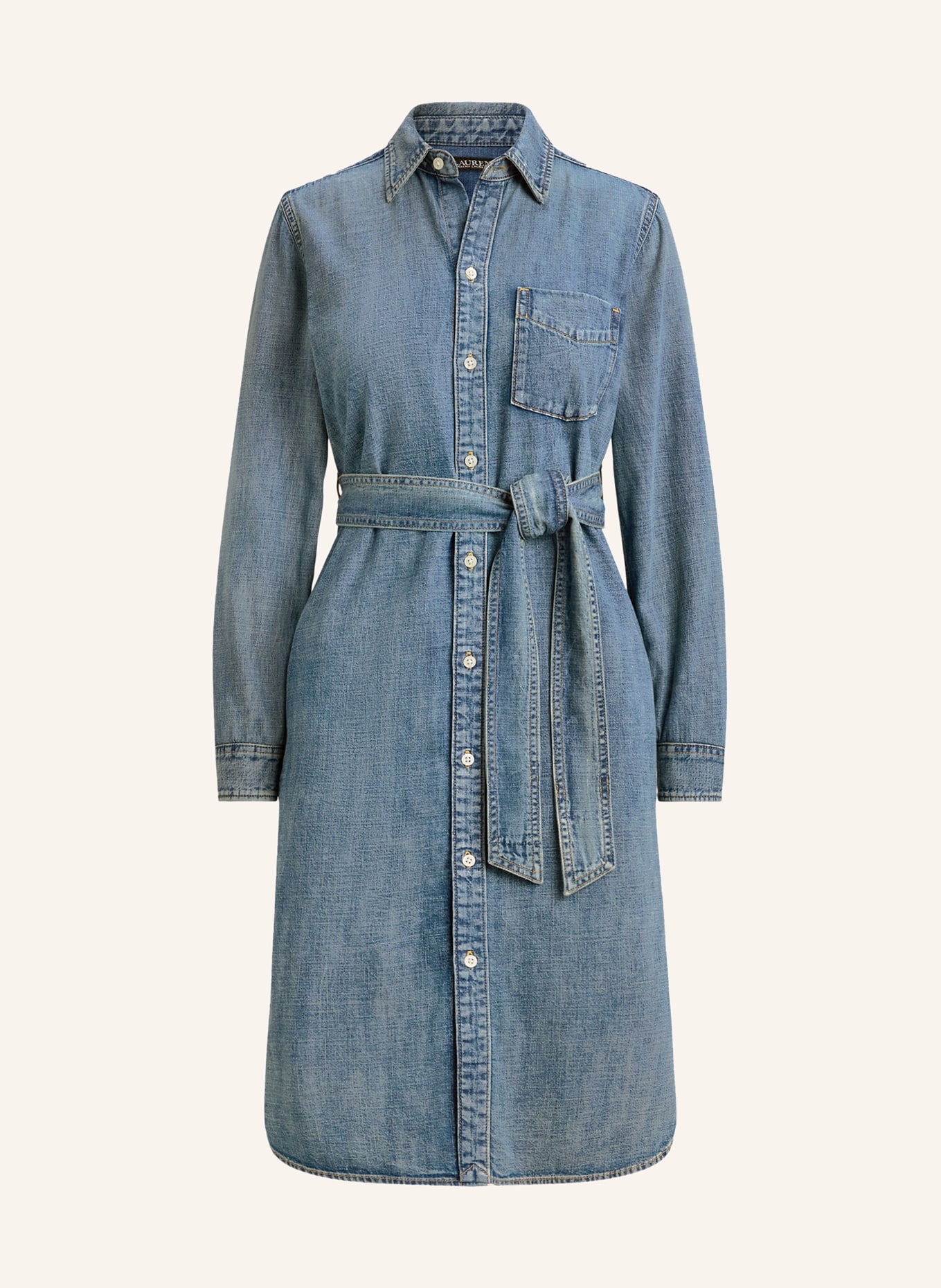 LAUREN RALPH LAUREN Jeanskleid: BLAU