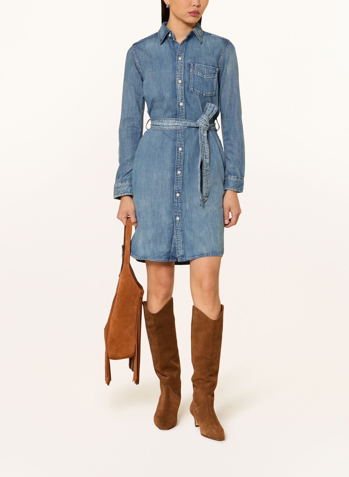 LAUREN RALPH LAUREN Jeanskleid: BLAU