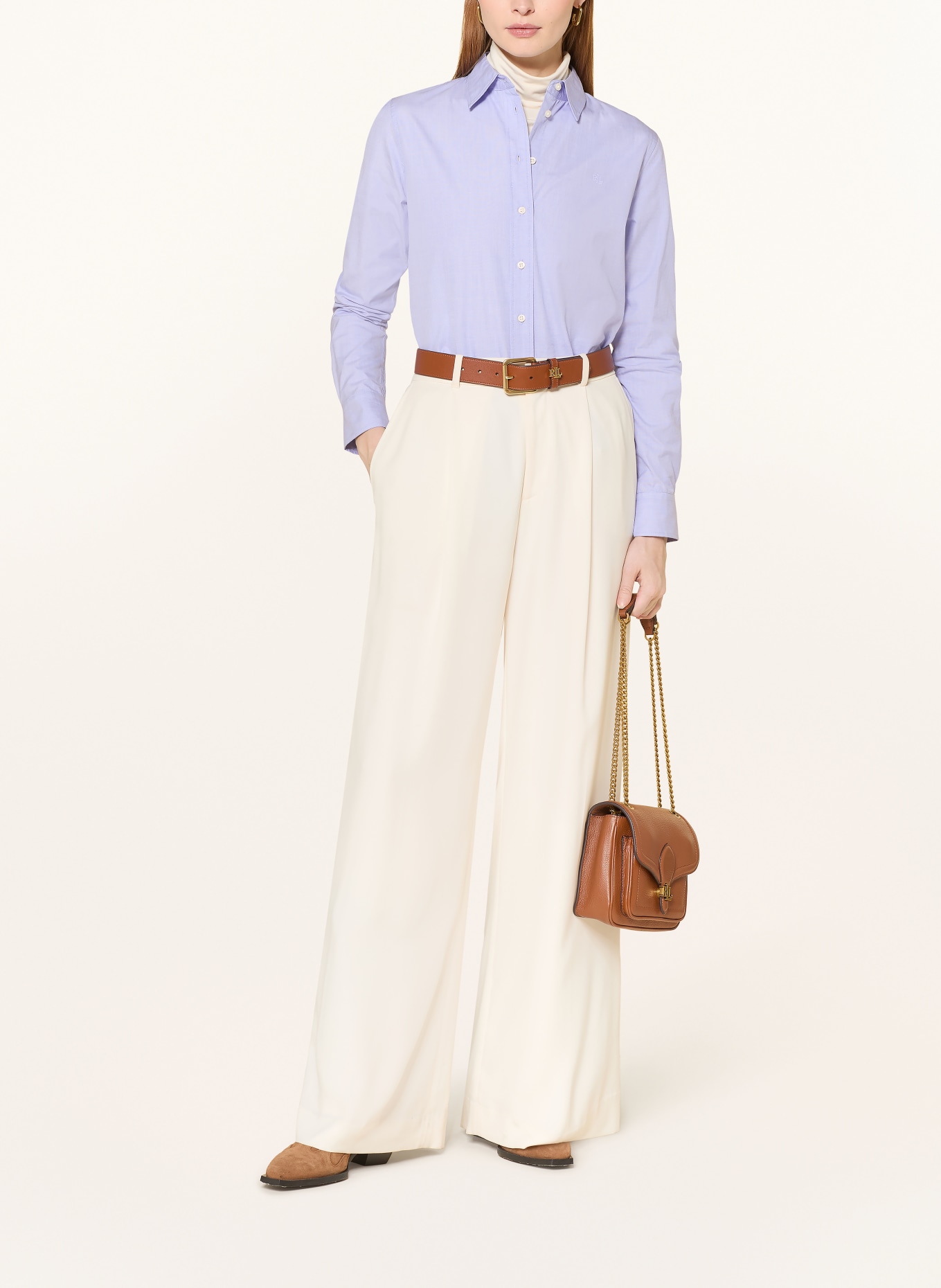 LAUREN RALPH LAUREN shirt blouse: LIGHT BLUE
