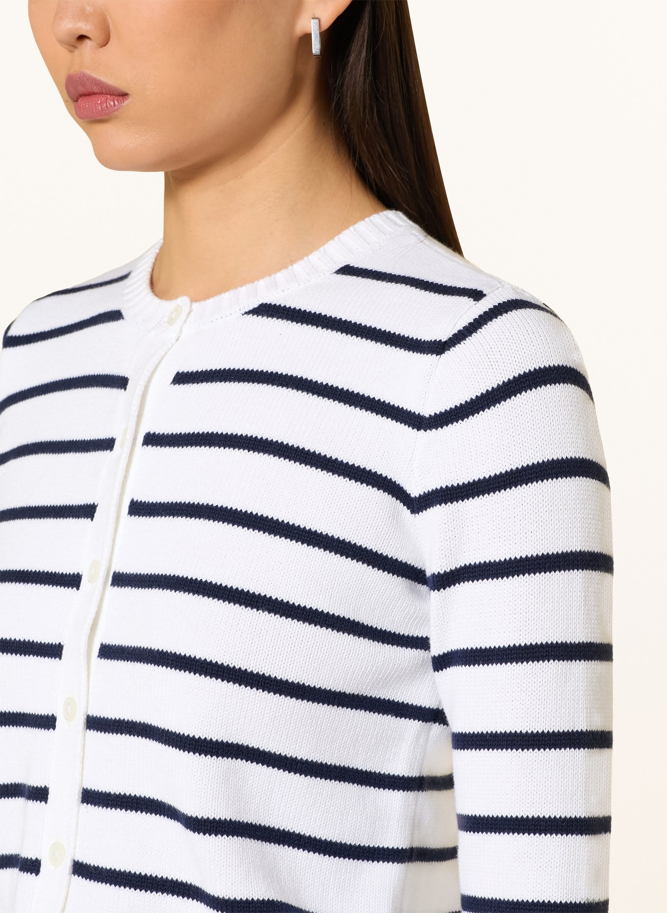 LAUREN RALPH LAUREN kardigan: BIAŁY / GRANATOWY