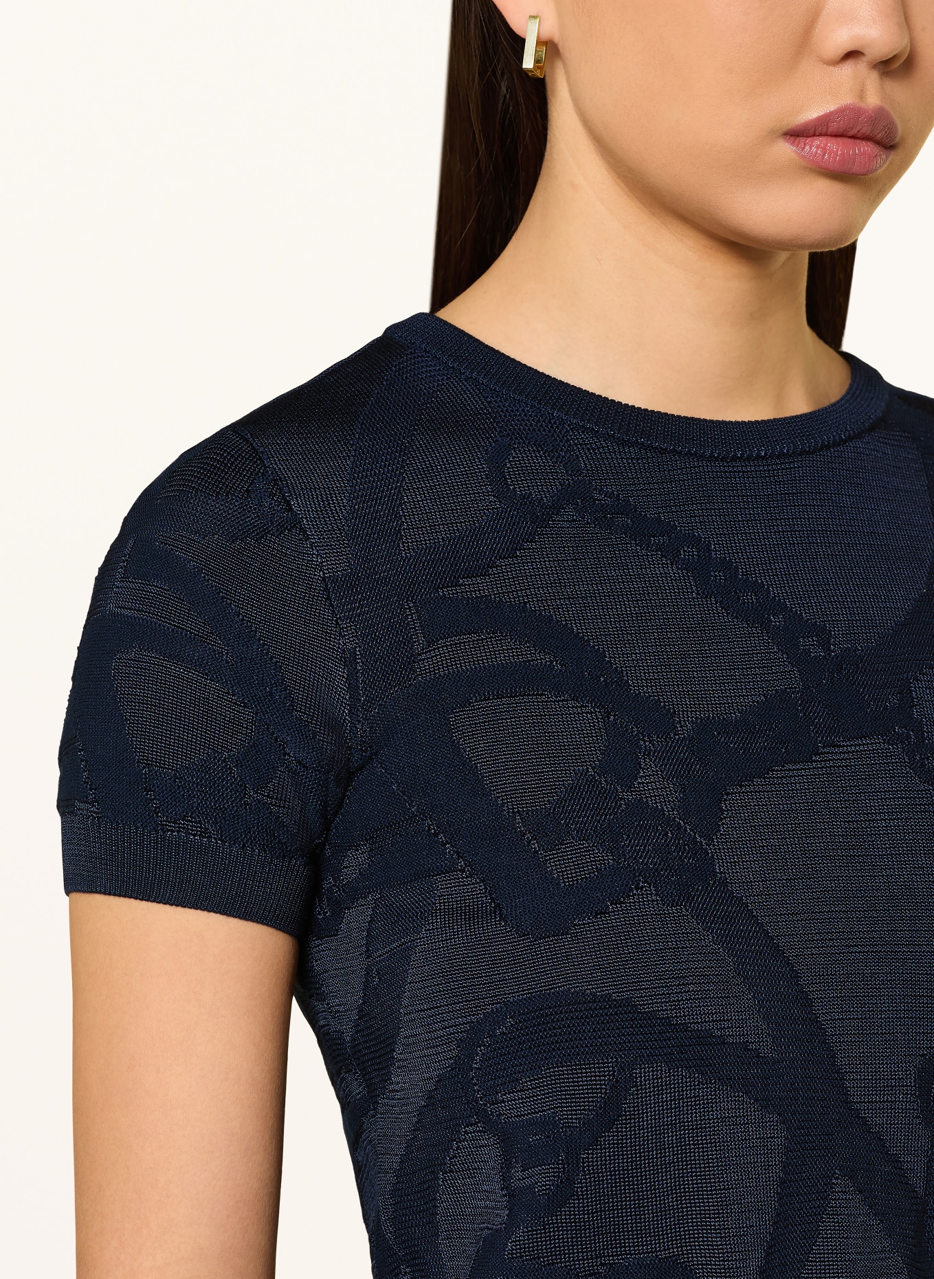 LAUREN RALPH LAUREN knit shirt: DARK BLUE