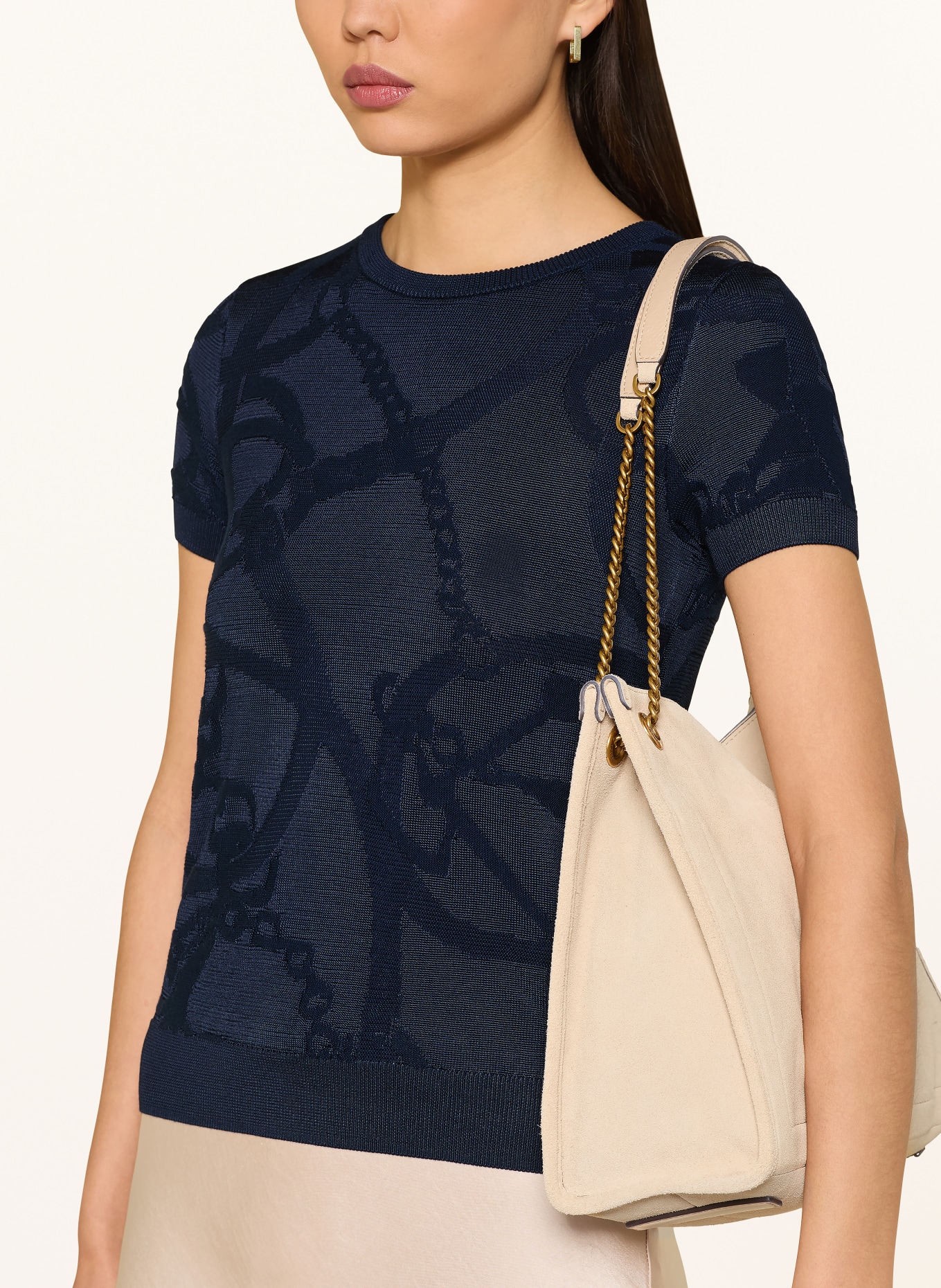 LAUREN RALPH LAUREN knit shirt: DARK BLUE