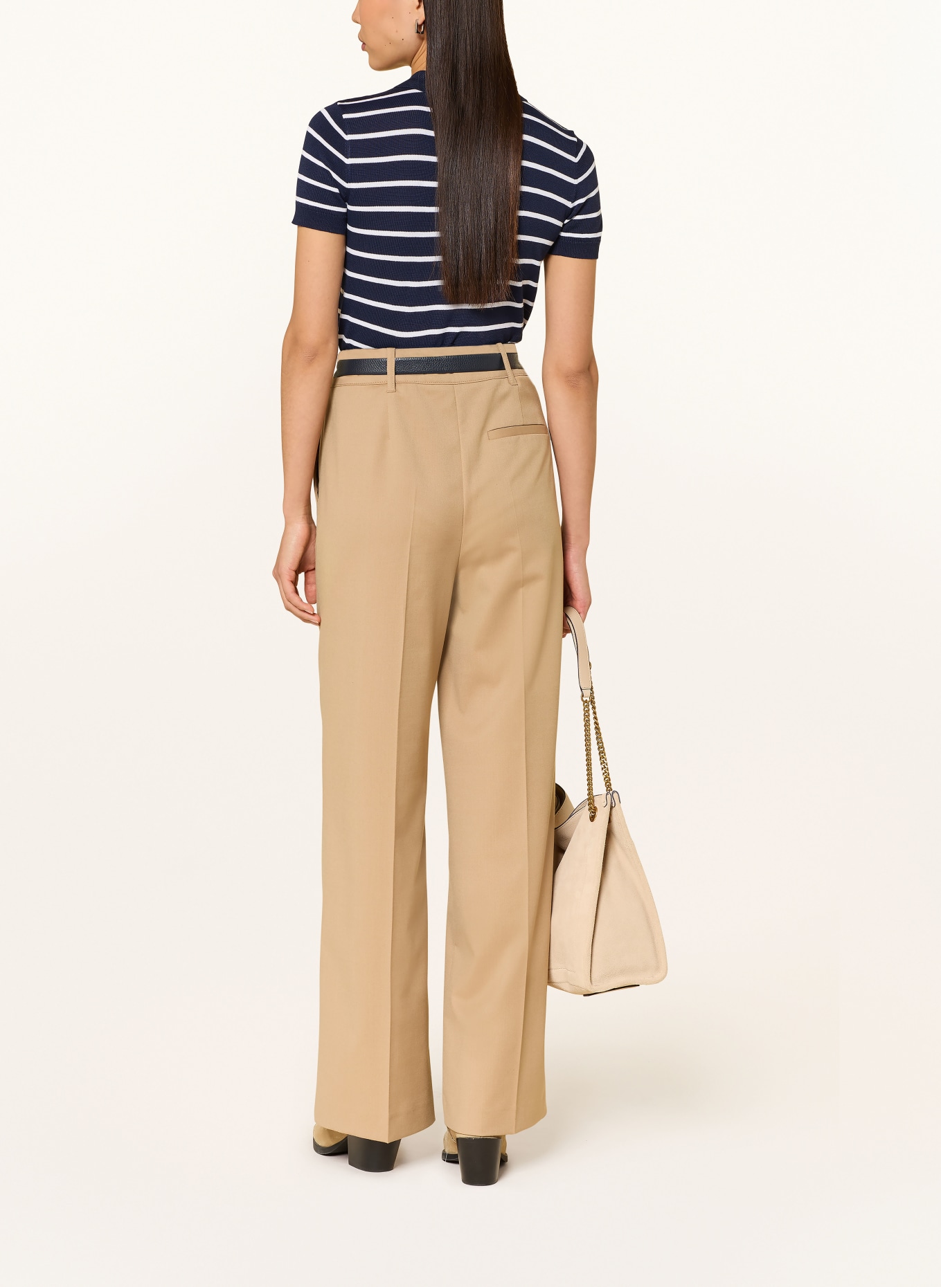 LAUREN RALPH LAUREN knitted polo shirt: DARK BLUE / WHITE