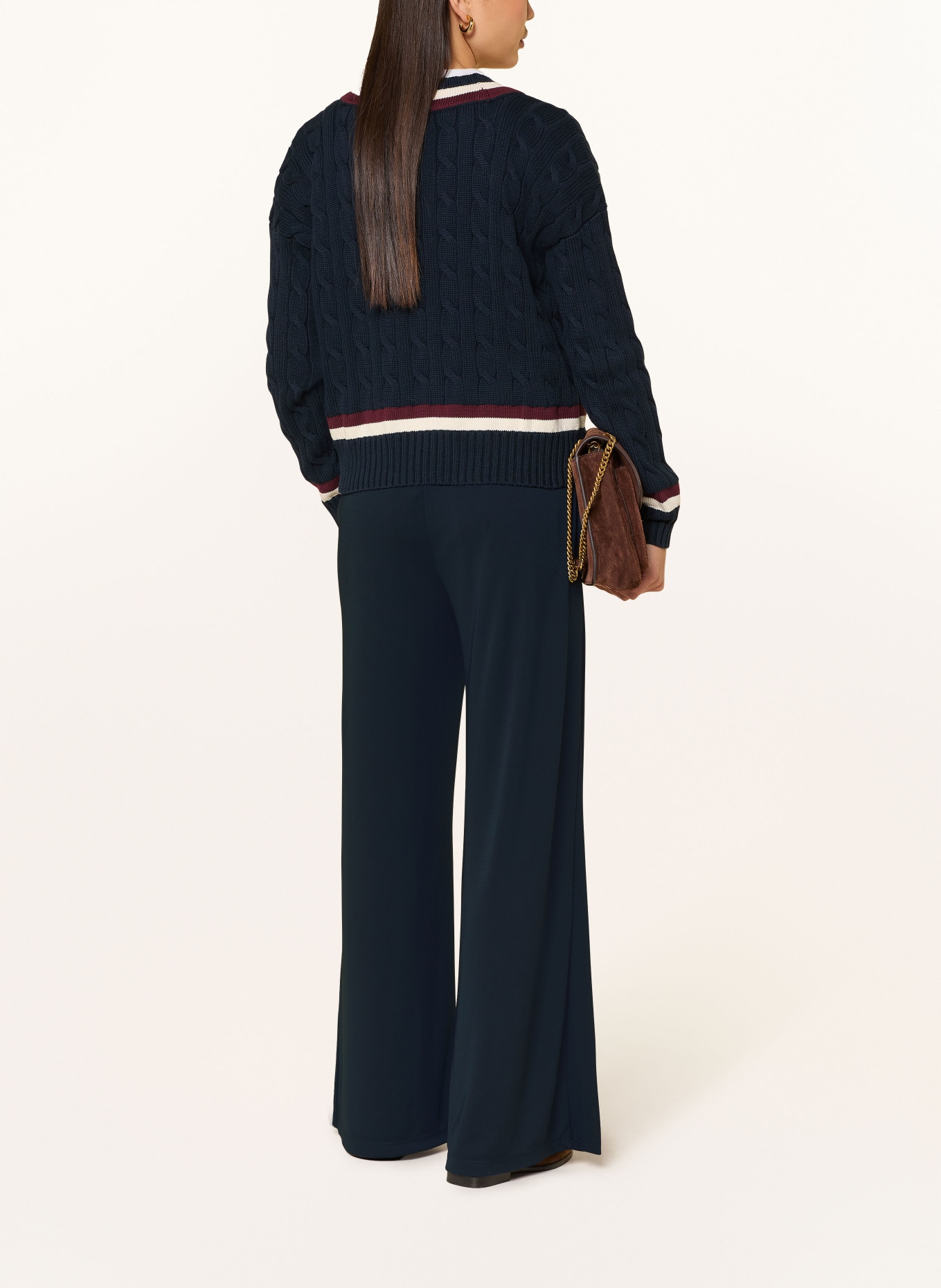 LAUREN RALPH LAUREN sweater: DARK BLUE / CREAM / DARK RED