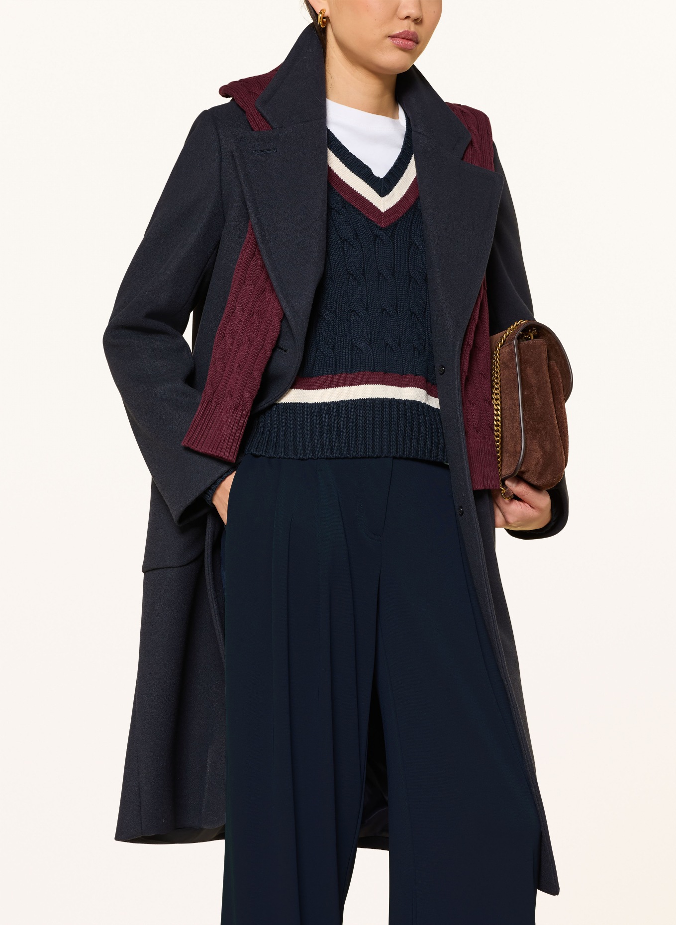 LAUREN RALPH LAUREN sweater: DARK BLUE / CREAM / DARK RED