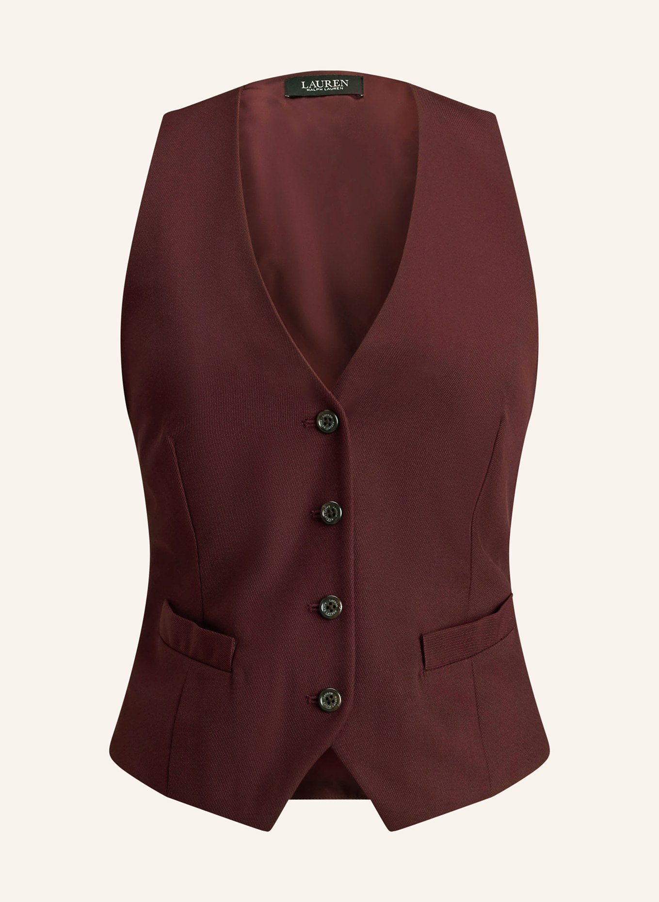 LAUREN RALPH LAUREN Gilet blazer en mélange de matières: ROUGE FONCÉ
