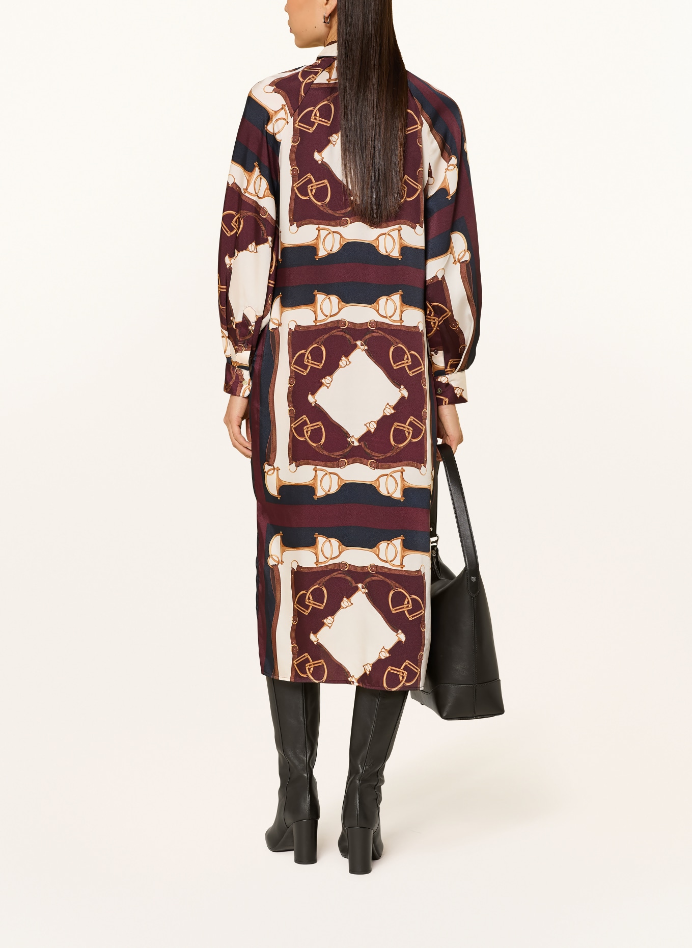 LAUREN RALPH LAUREN Sukienka koszulowa: CIEMNOCZERWONY / KREMOWY / GRANATOWY