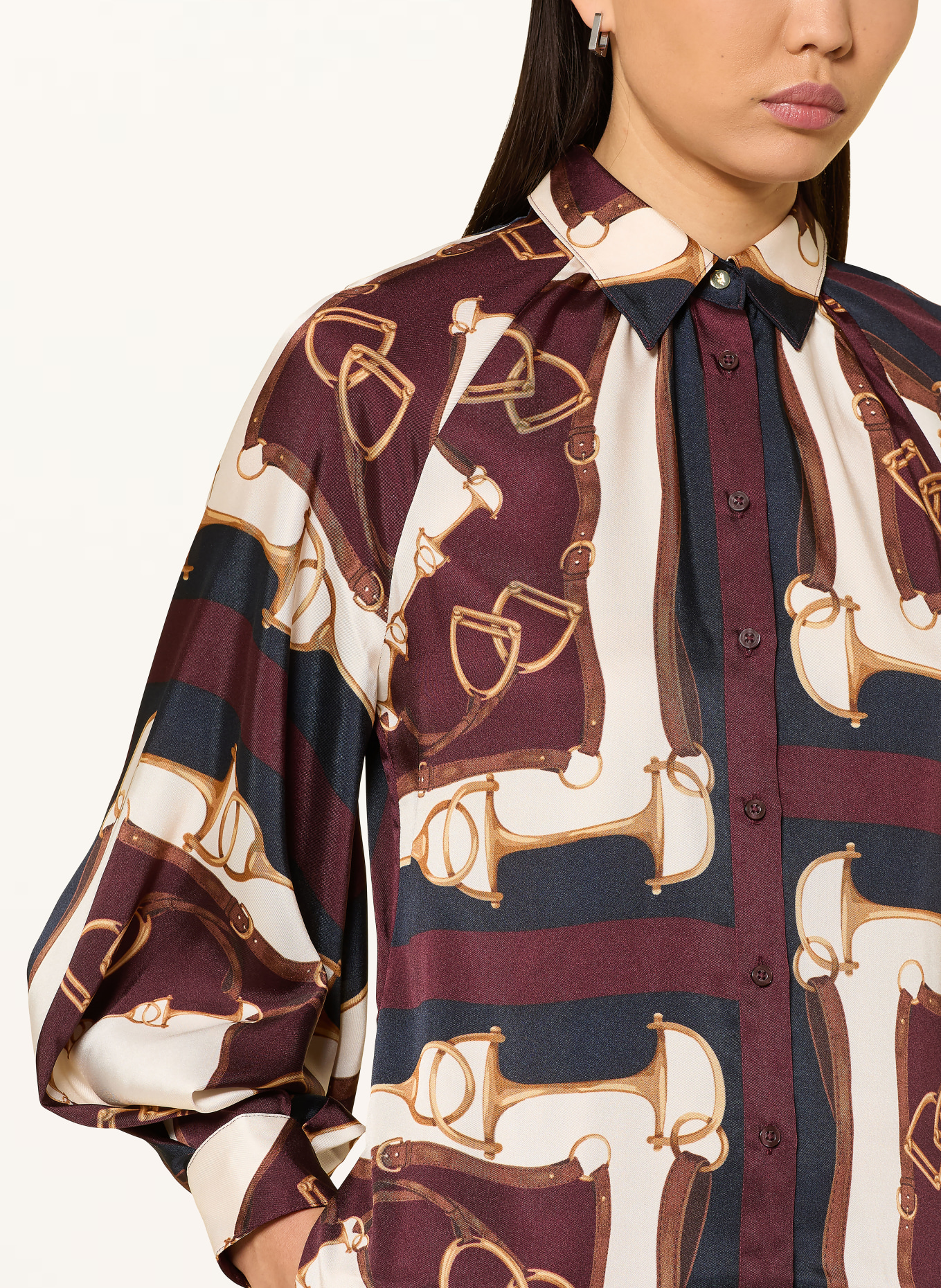 LAUREN RALPH LAUREN Sukienka koszulowa: CIEMNOCZERWONY / KREMOWY / GRANATOWY