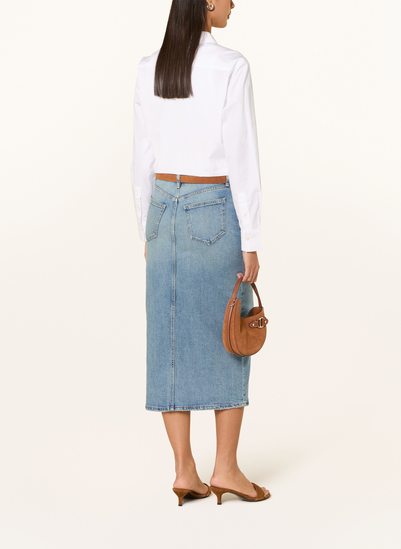 LAUREN RALPH LAUREN džínová sukně: TMAVĚ MODRÁ