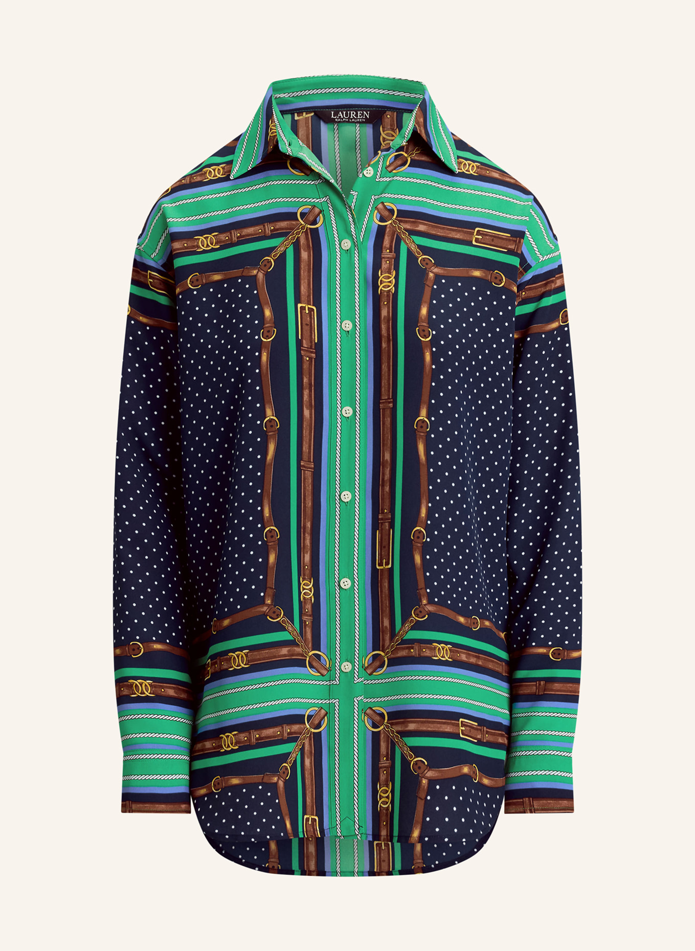 LAUREN RALPH LAUREN koszula: GRANATOWY / BRĄZOWY / ZIELONY