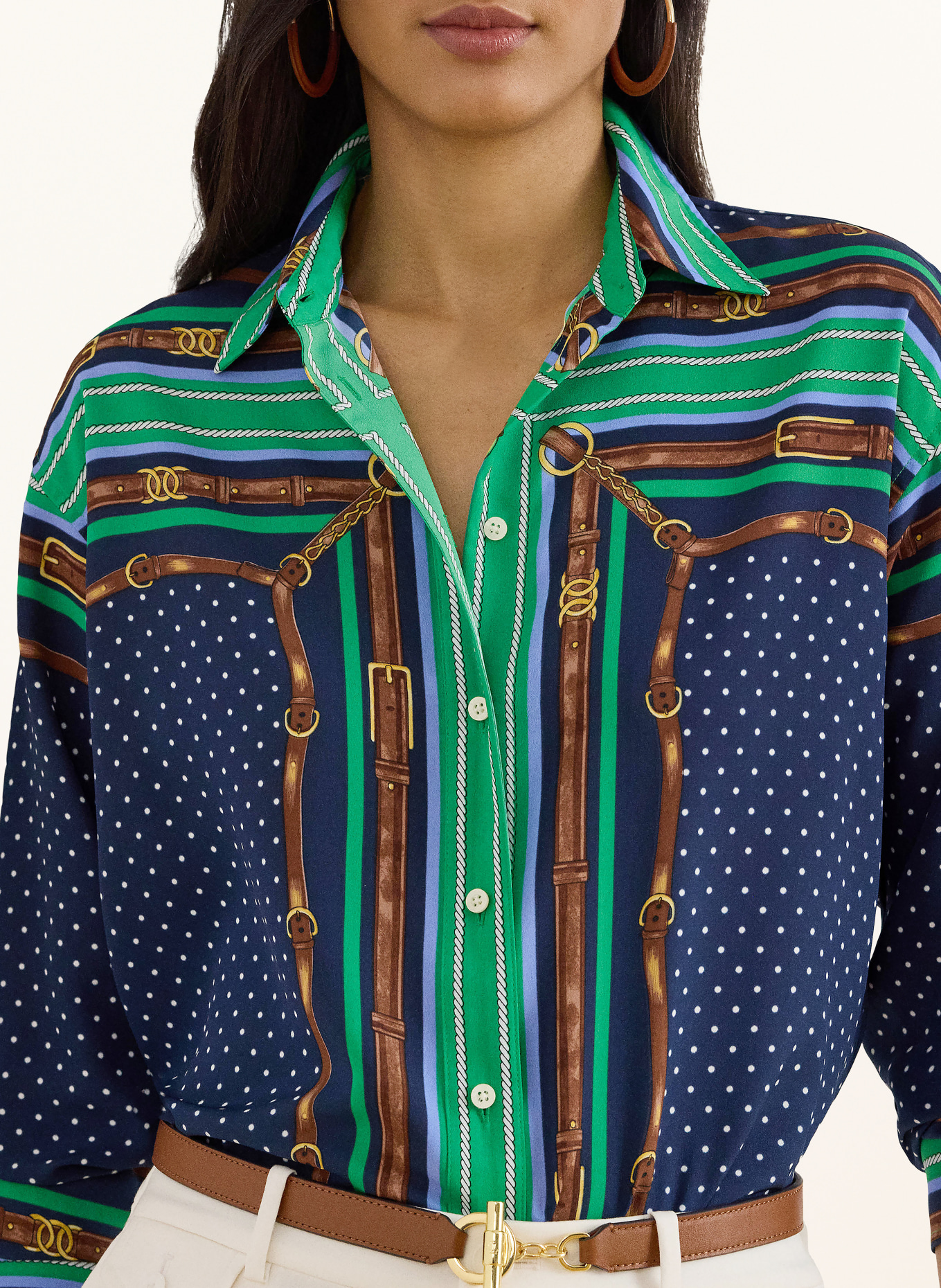 LAUREN RALPH LAUREN koszula: GRANATOWY / BRĄZOWY / ZIELONY