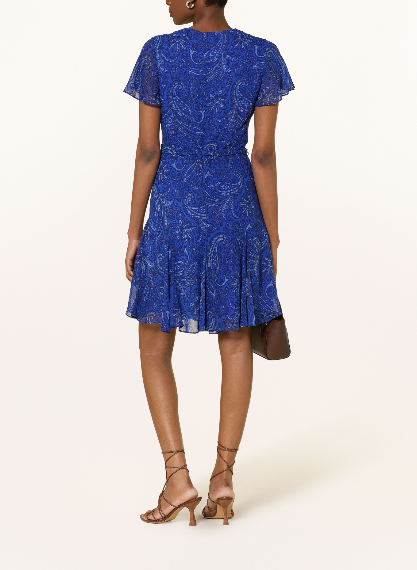 LAUREN RALPH LAUREN Kleid in Wickeloptik: BLAU / HELLBLAU / DUNKELBLAU