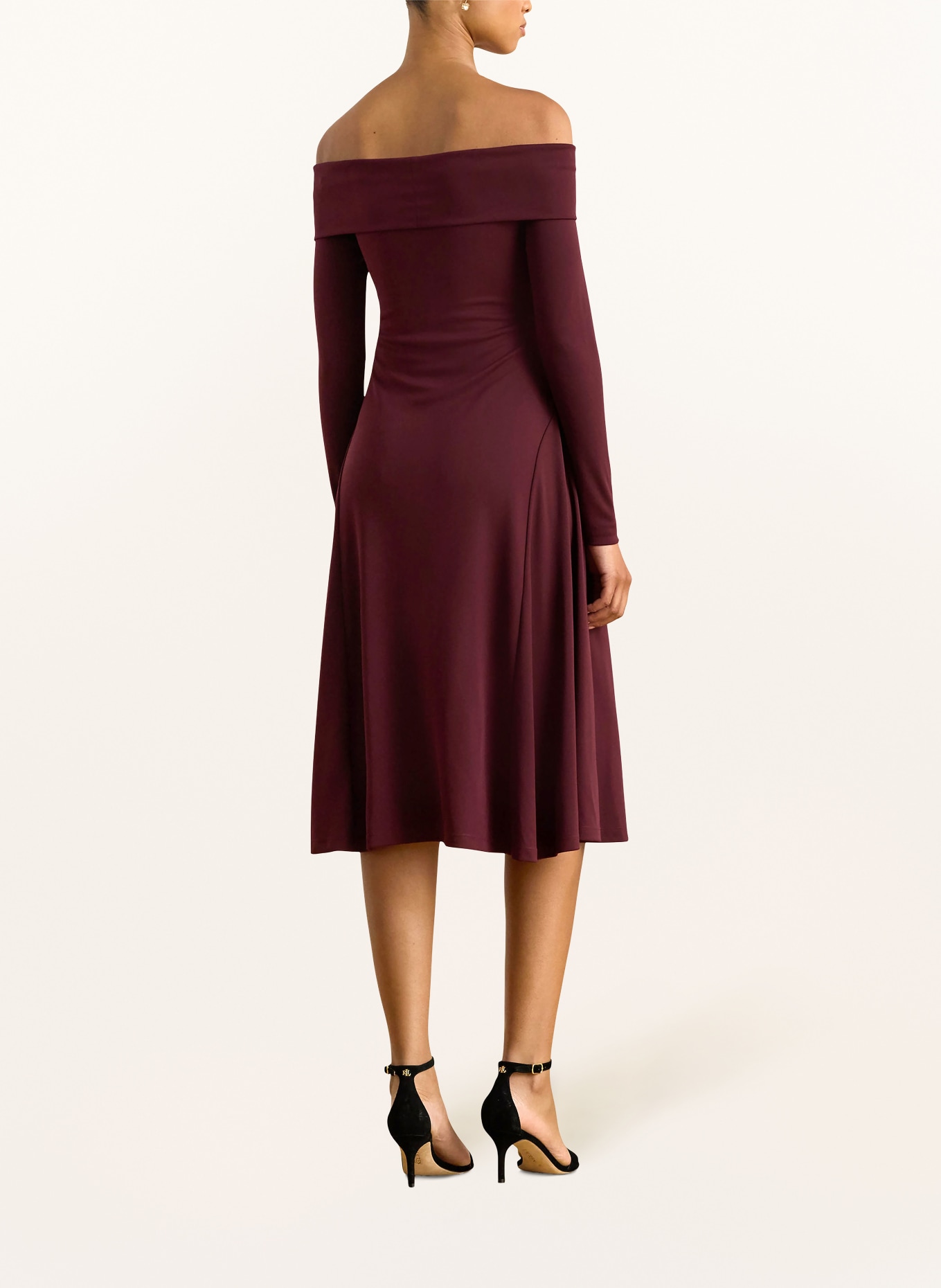 LAUREN RALPH LAUREN Off-Shoulder-Kleid aus Jersey: DUNKELROT
