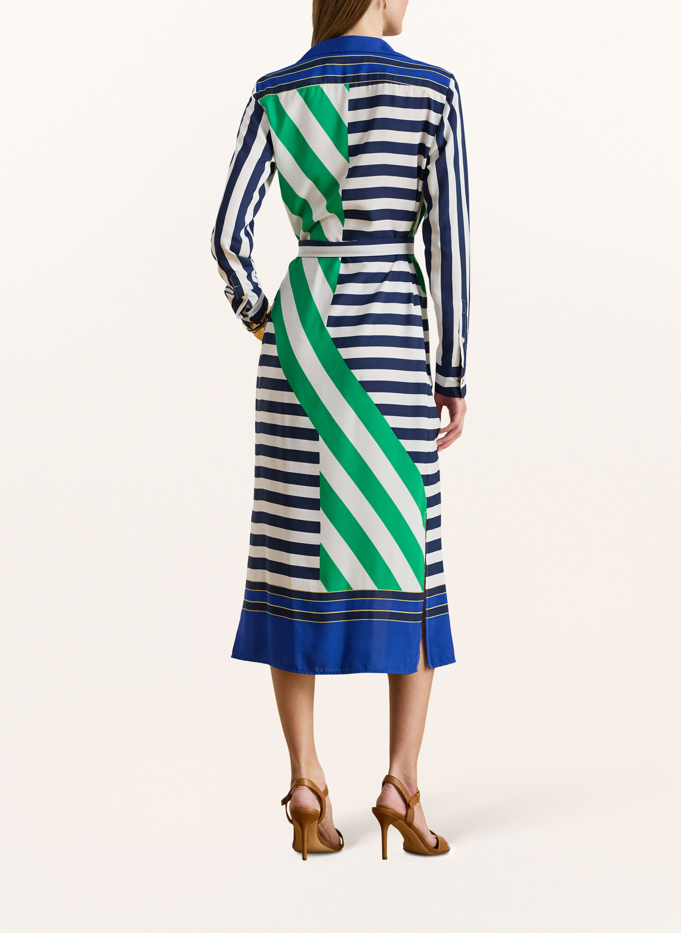 LAUREN RALPH LAUREN Košilové šaty: TMAVĚ MODRÁ / ZELENÁ / BÍLÁ