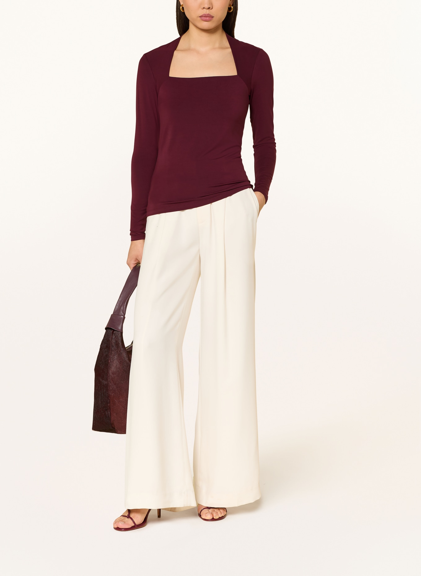 LAUREN RALPH LAUREN long-sleeved shirt: DARK RED
