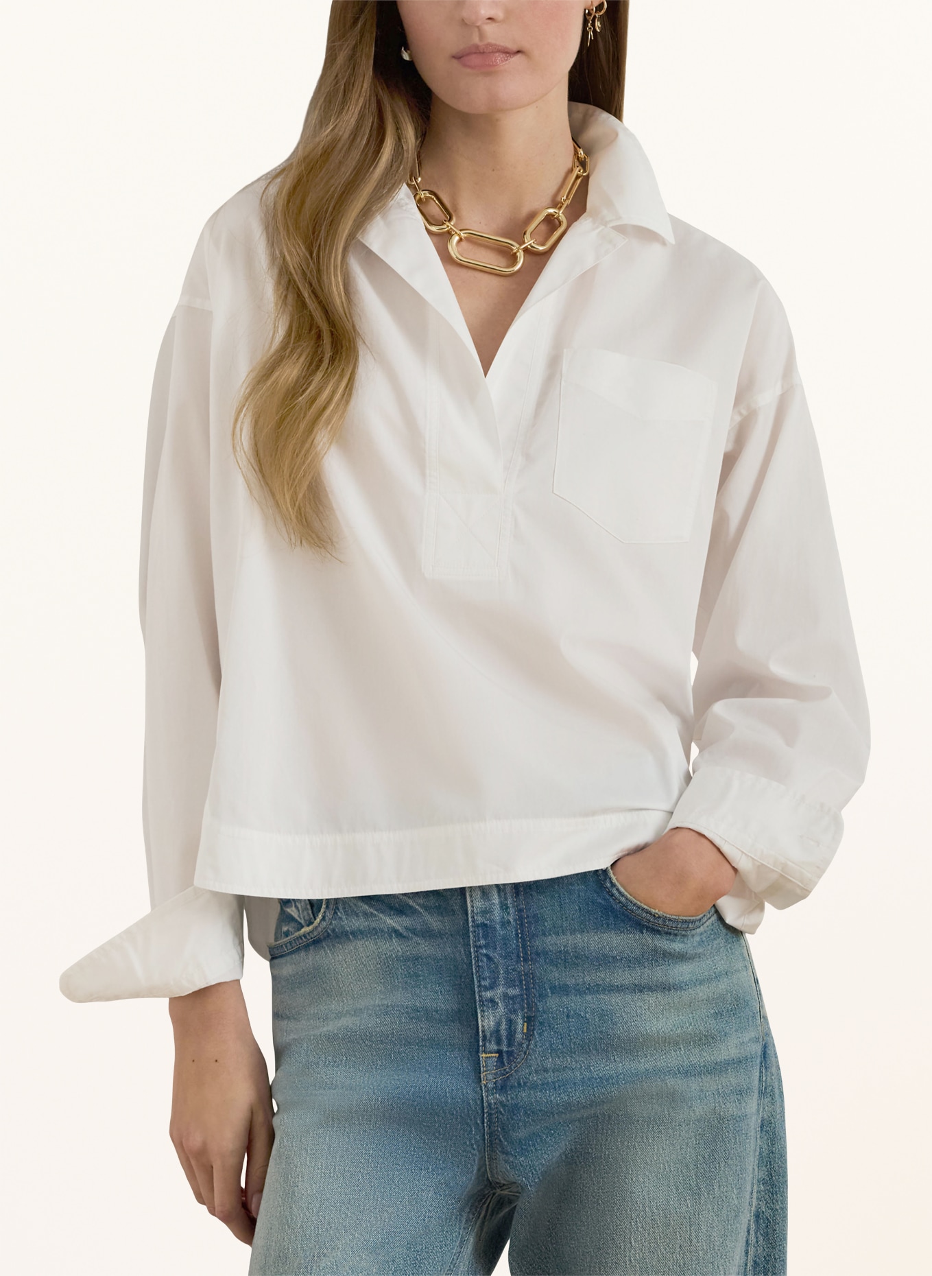 LAUREN RALPH LAUREN blouse shirt: WHITE