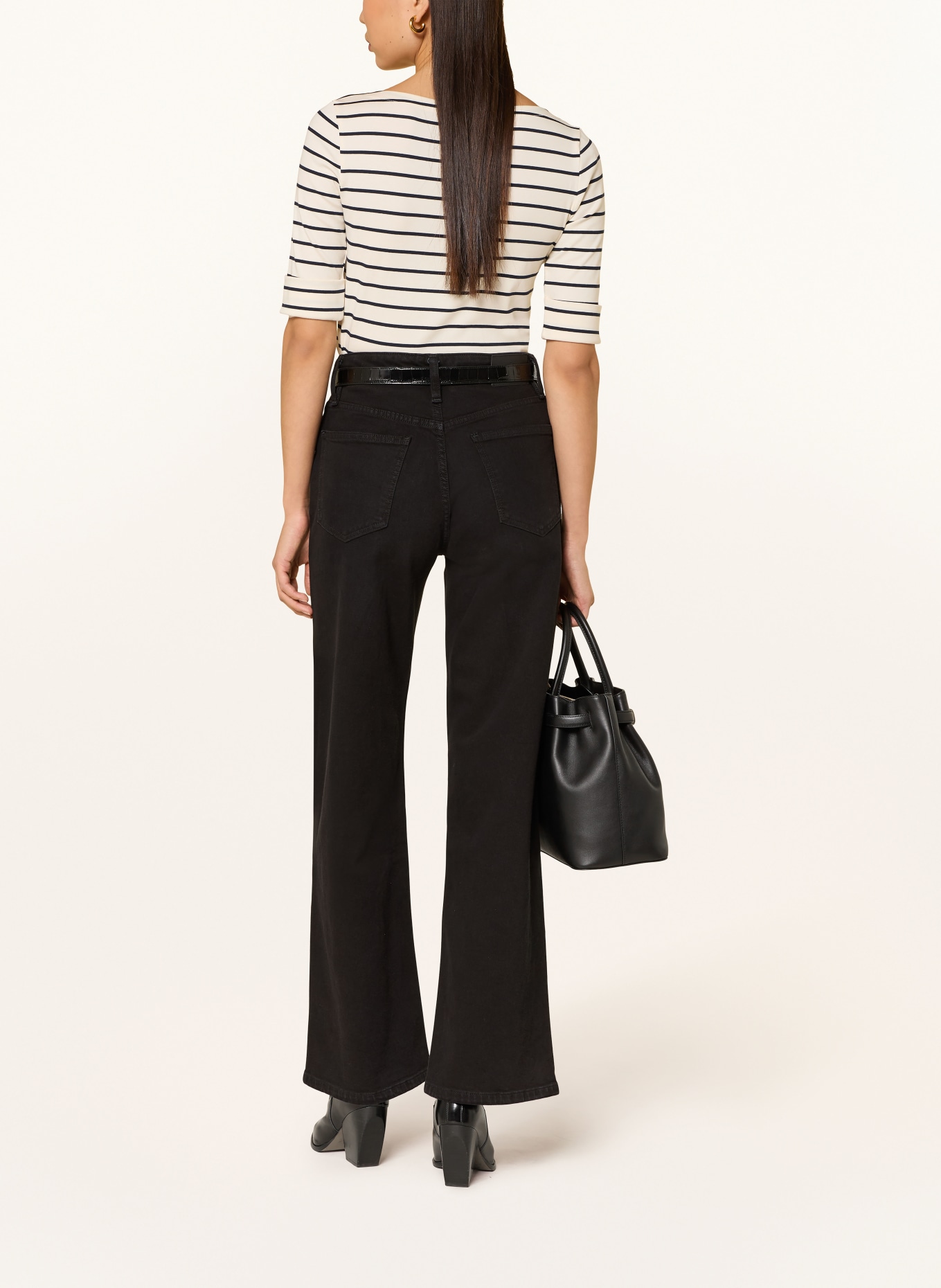 LAUREN RALPH LAUREN T-Shirt: CREME / DUNKELBLAU