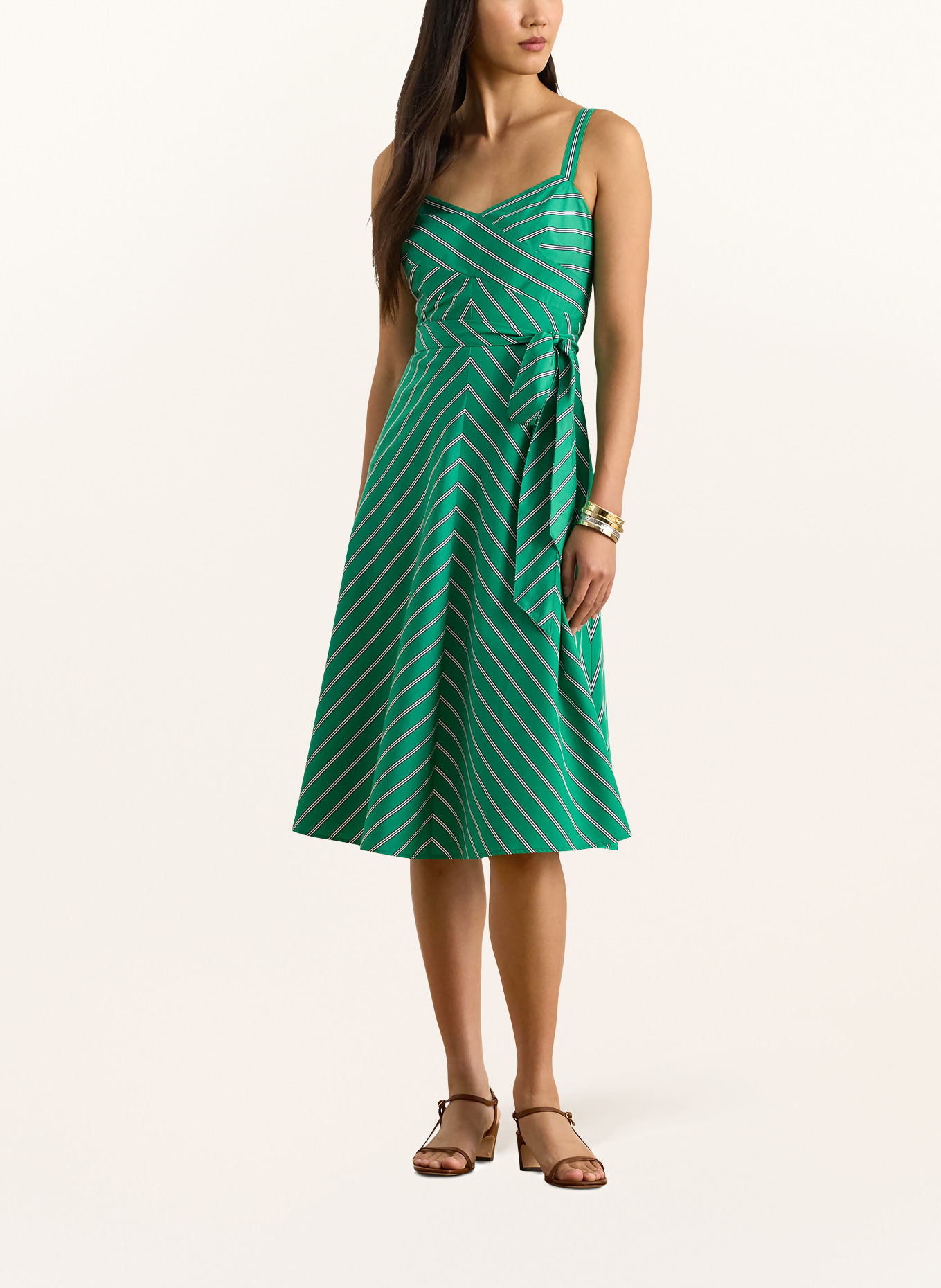 LAUREN RALPH LAUREN dress: GREEN / WHITE / BLACK
