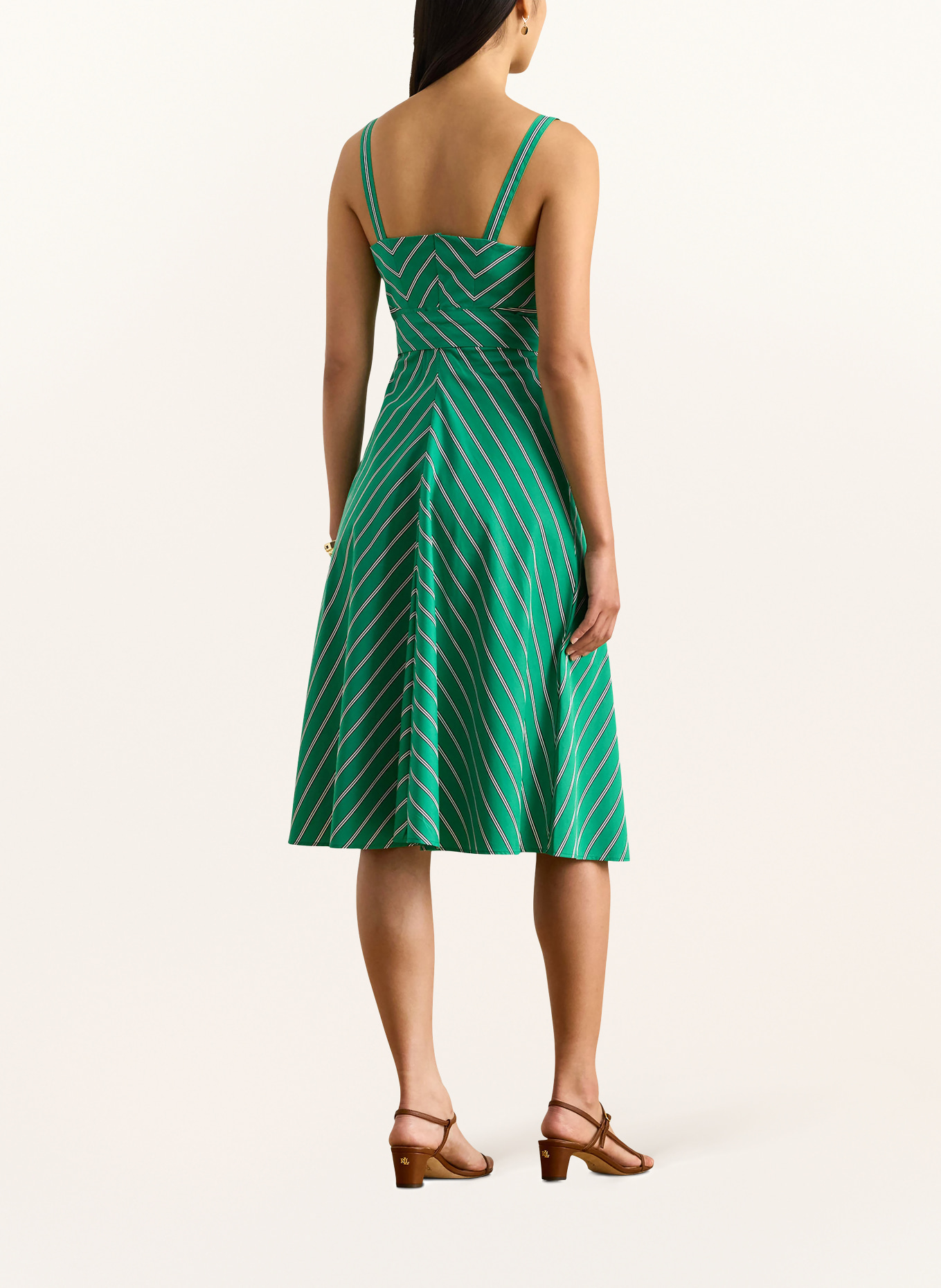 LAUREN RALPH LAUREN dress: GREEN / WHITE / BLACK