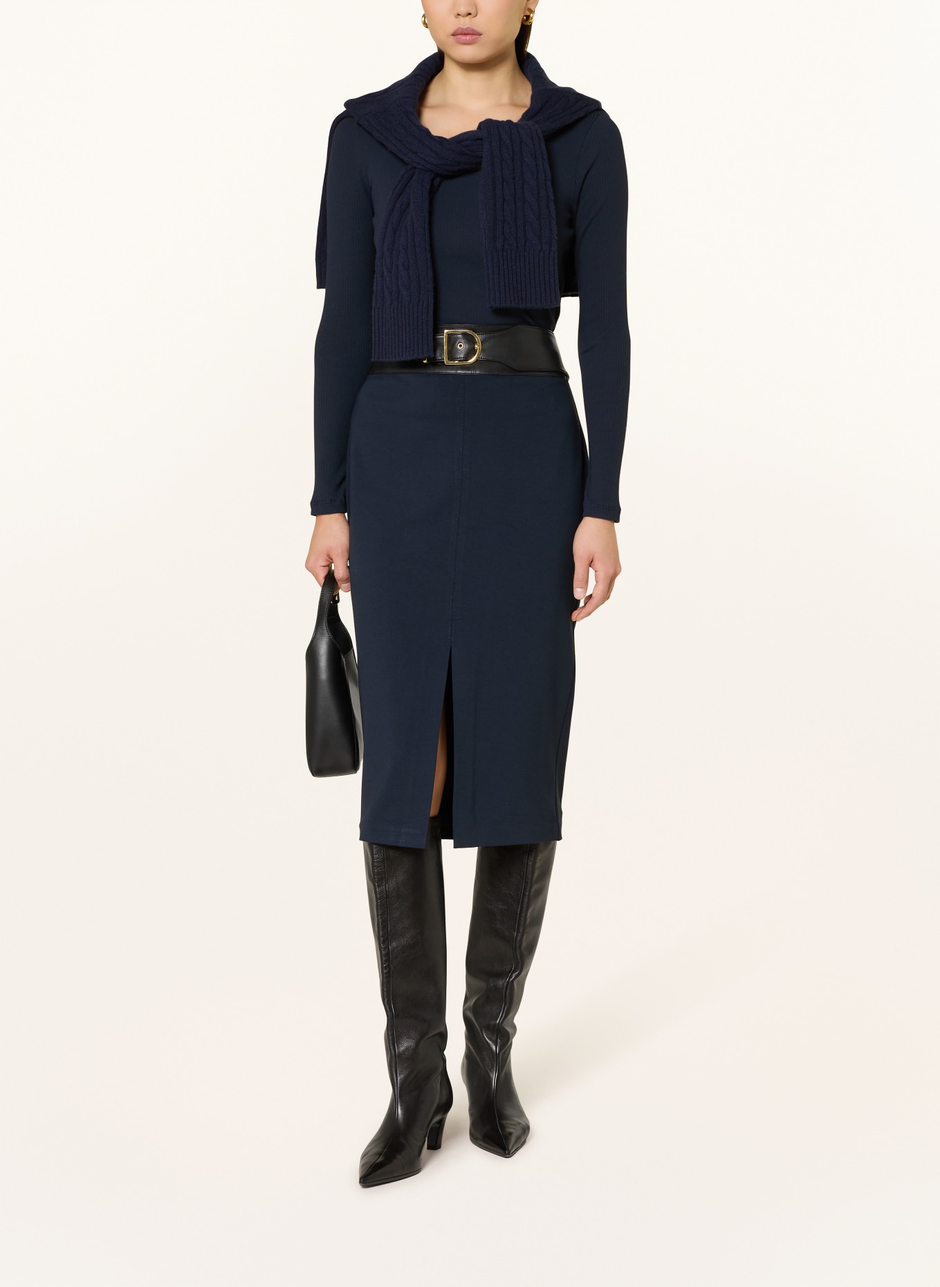 LAUREN RALPH LAUREN Jerseyrock: DUNKELBLAU / SCHWARZ