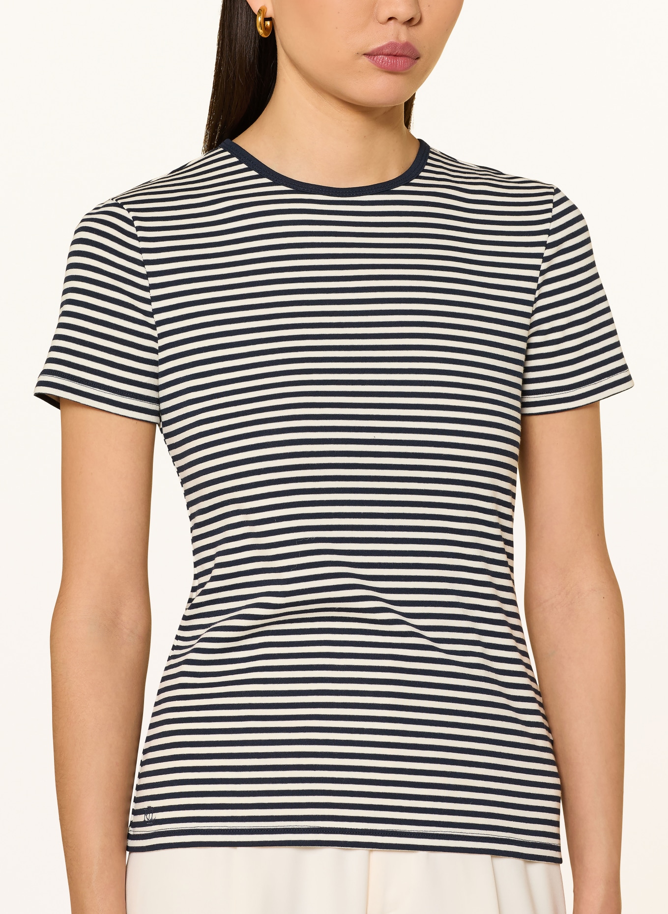 LAUREN RALPH LAUREN T-shirt: DARK BLUE / CREAM