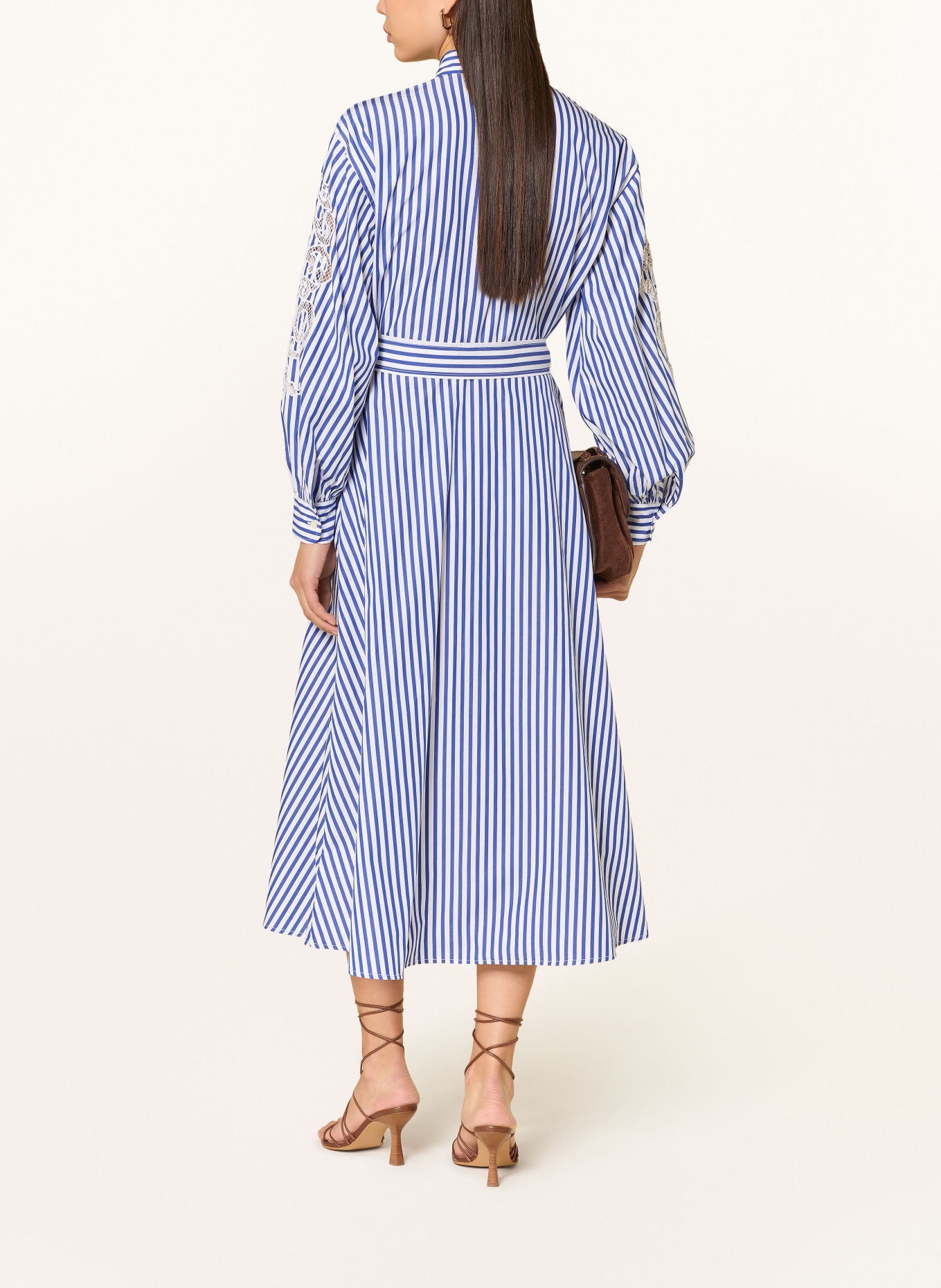 LAUREN RALPH LAUREN Hemdblusenkleid: BLAU / WEISS