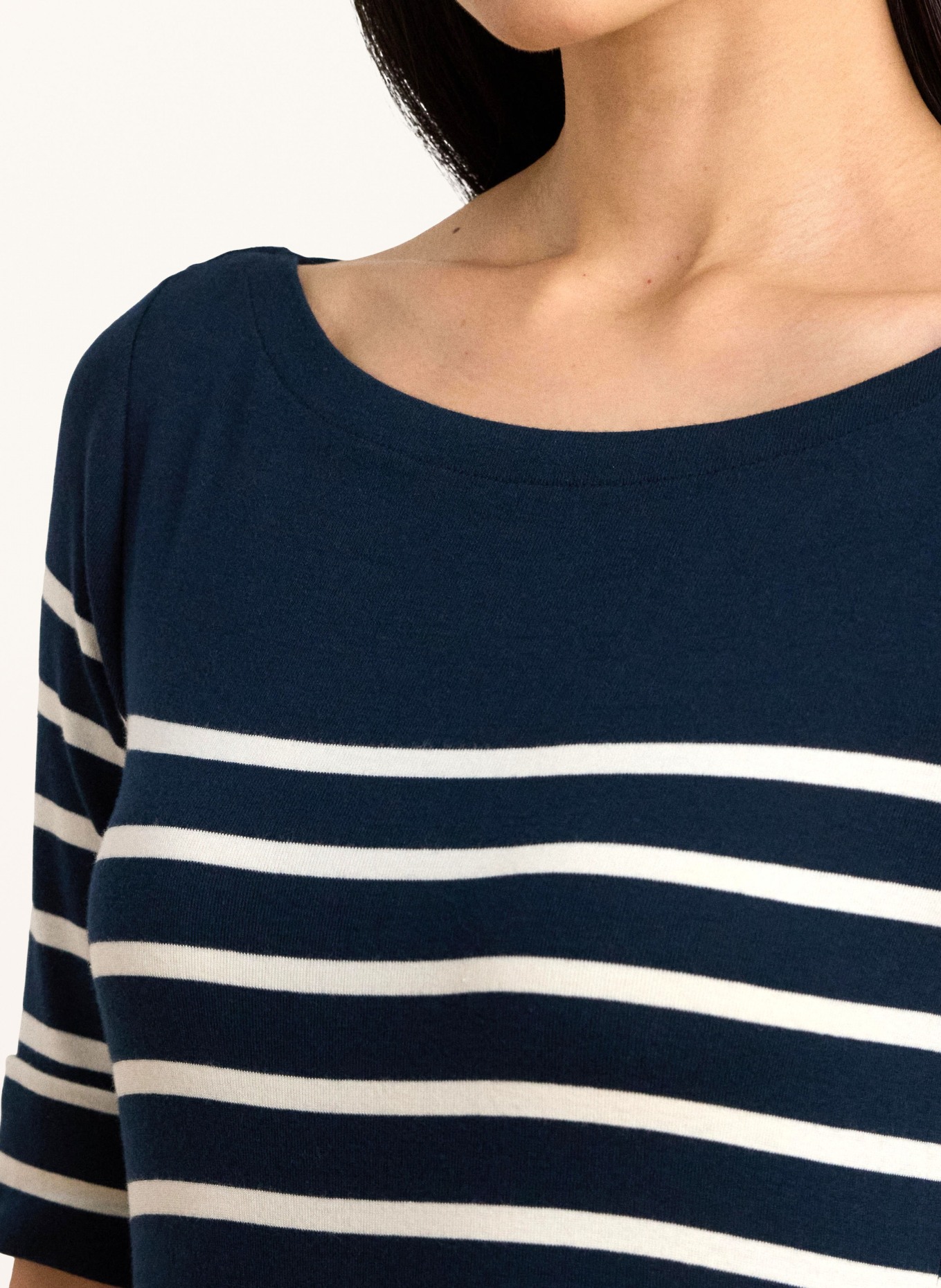 LAUREN RALPH LAUREN Jerseykleid: DUNKELBLAU / CREME