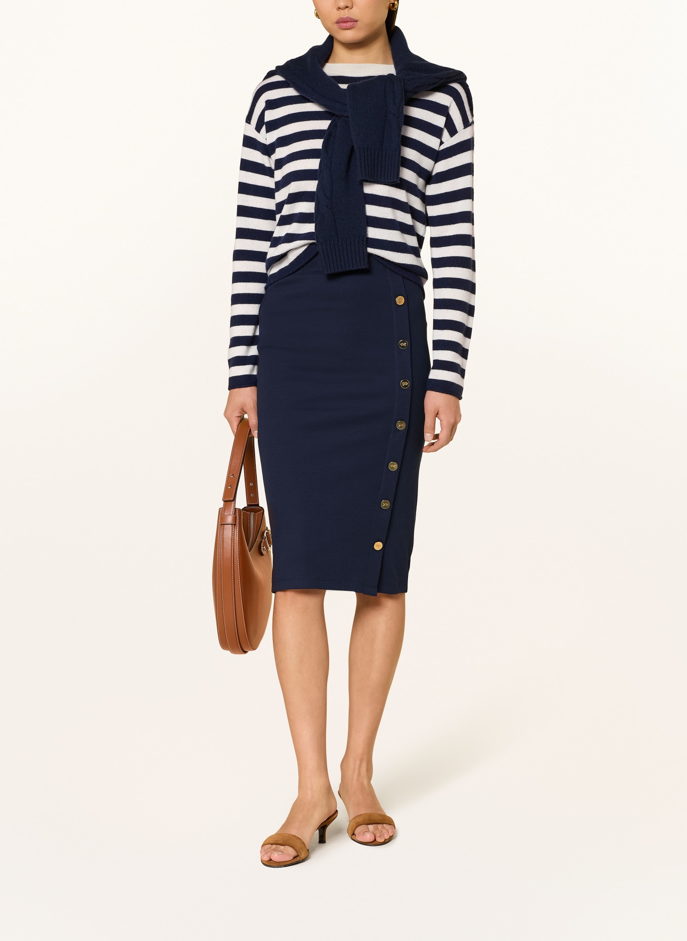 LAUREN RALPH LAUREN jersey skirt: DARK BLUE