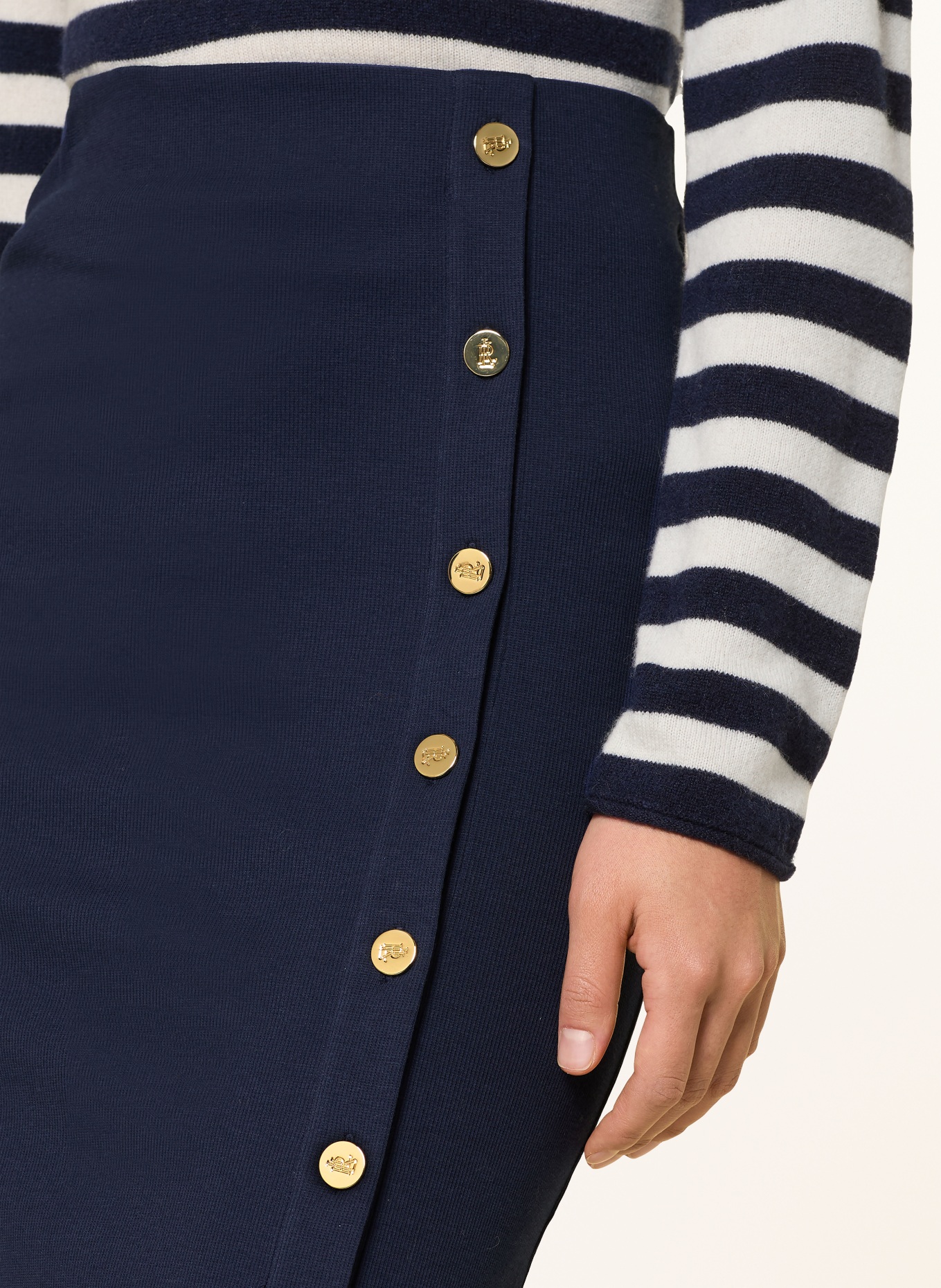 LAUREN RALPH LAUREN jersey skirt: DARK BLUE