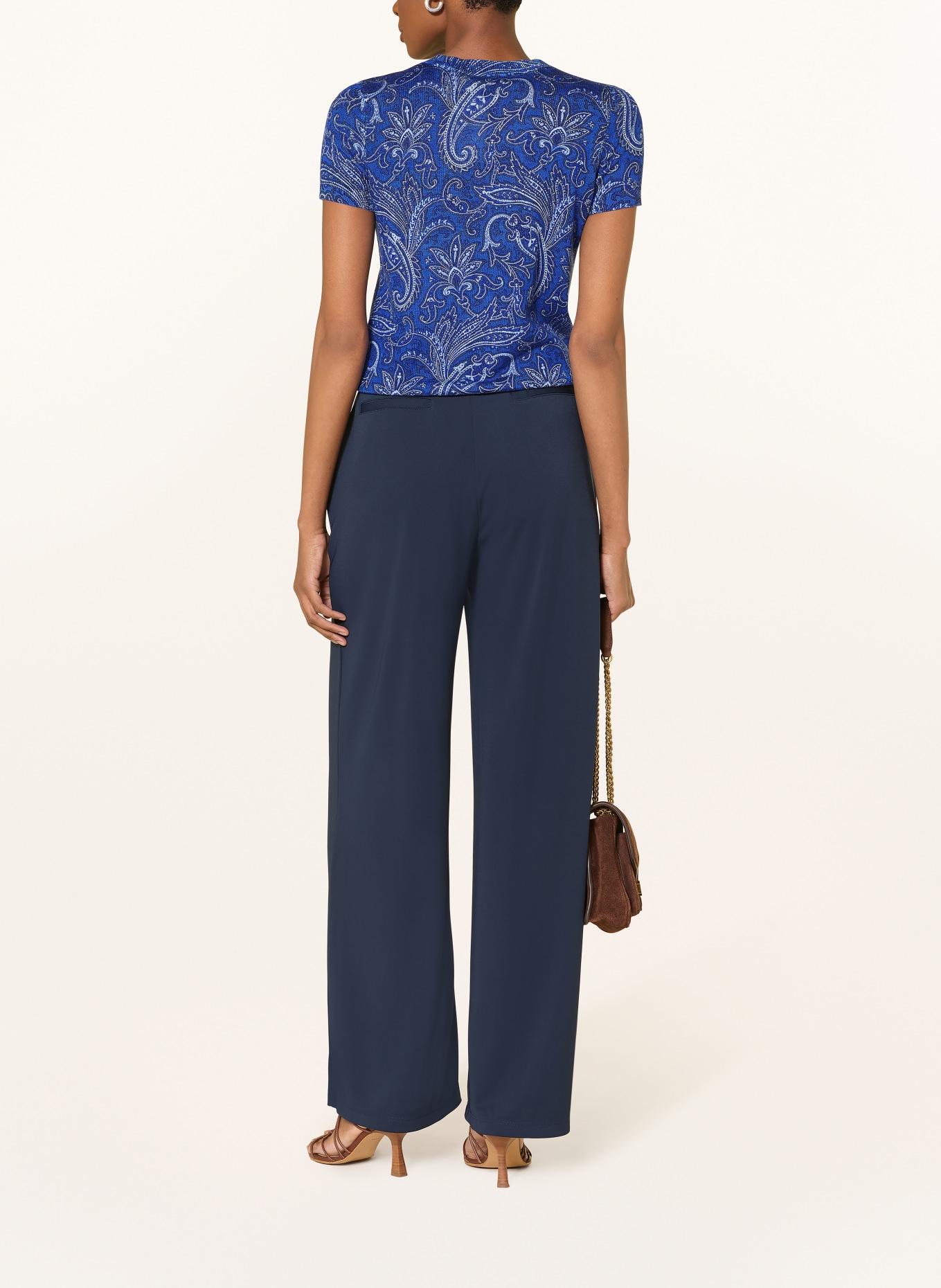 LAUREN RALPH LAUREN knit shirt: BLUE / LIGHT BLUE / BLACK