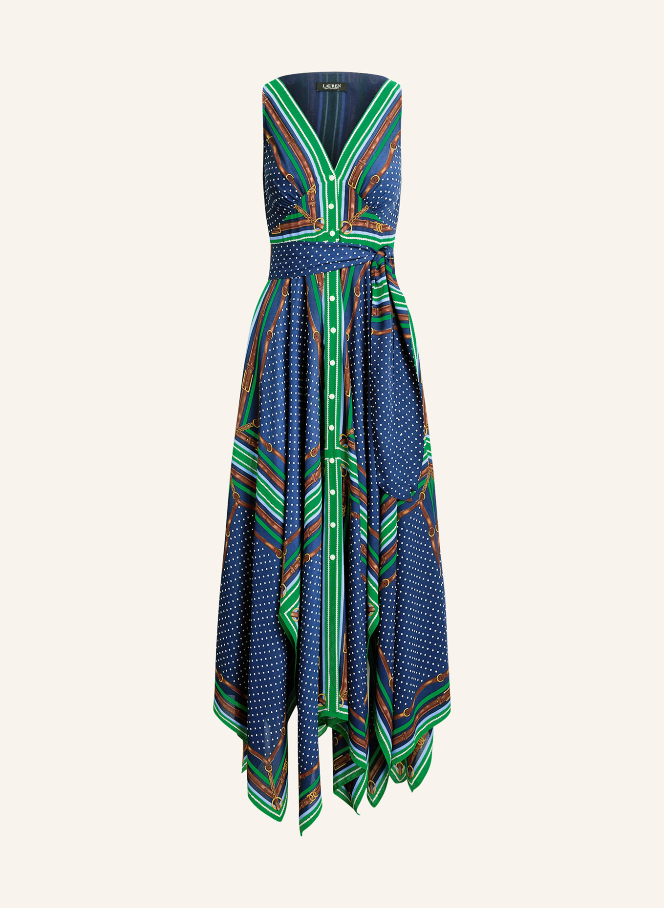 LAUREN RALPH LAUREN dress: DARK BLUE / BROWN / GREEN