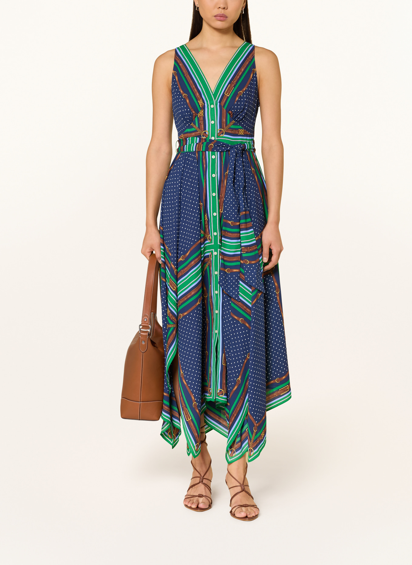 LAUREN RALPH LAUREN dress: DARK BLUE / BROWN / GREEN