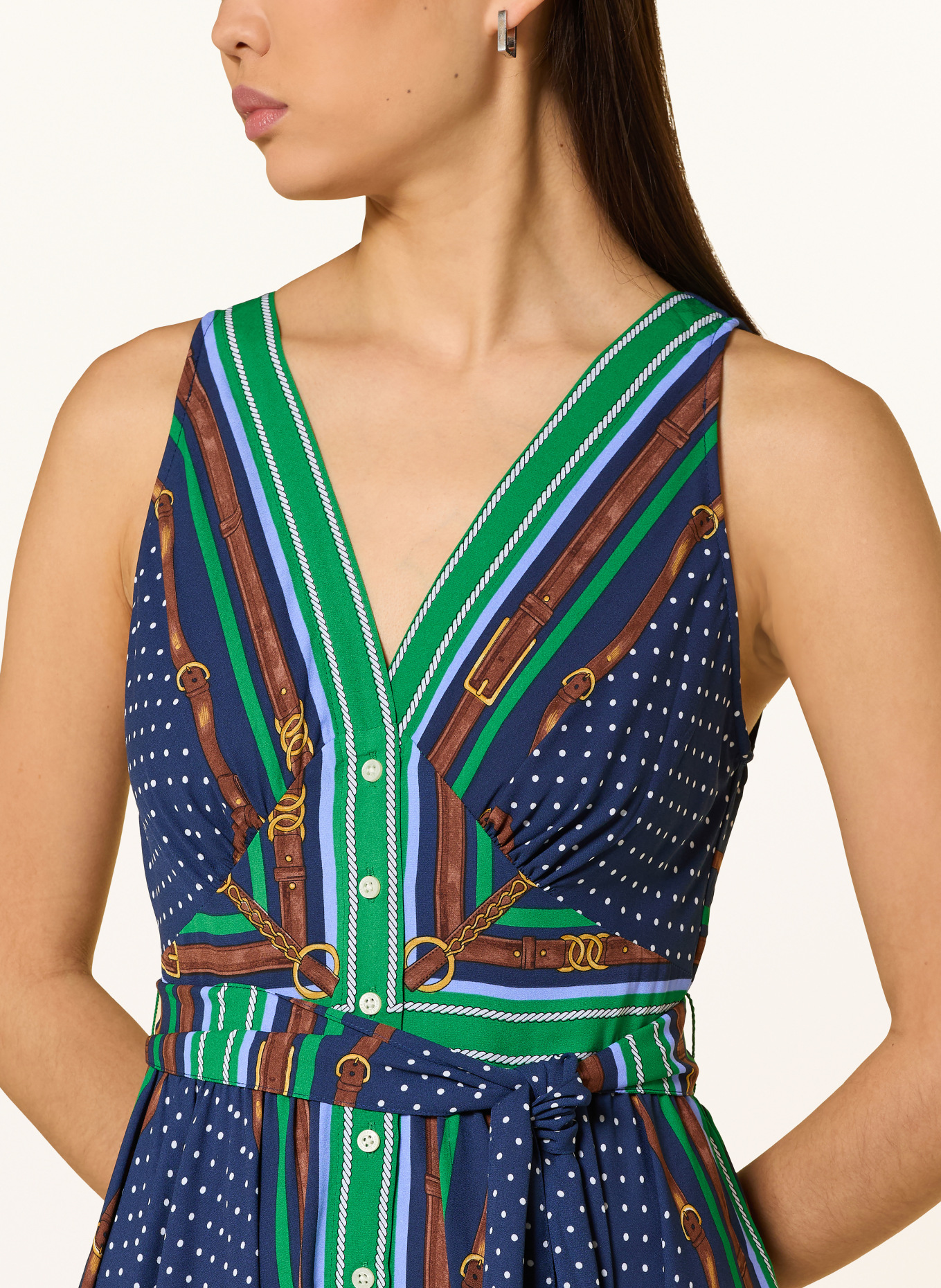 LAUREN RALPH LAUREN dress: DARK BLUE / BROWN / GREEN
