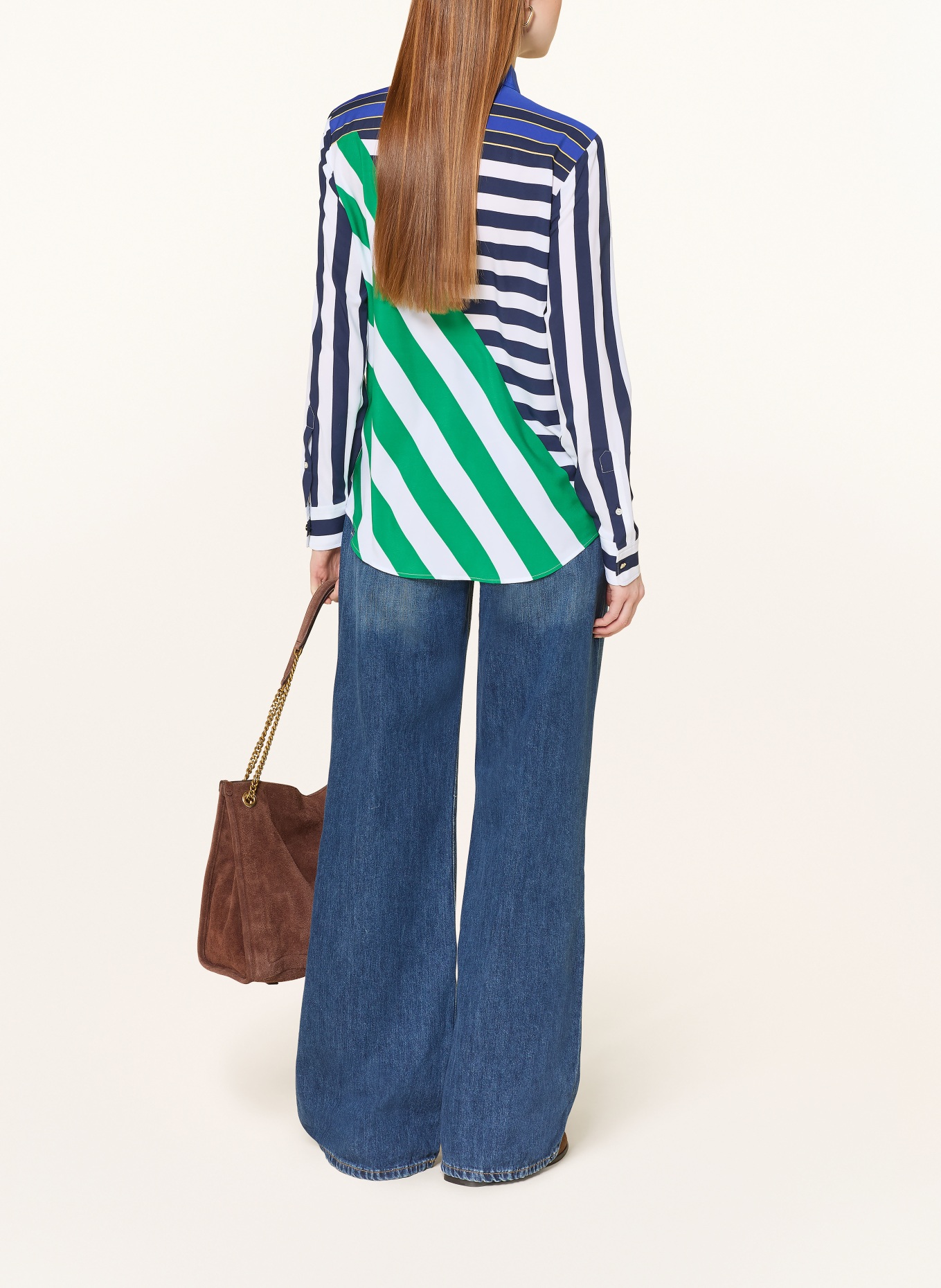 LAUREN RALPH LAUREN košile: MODRÁ / ZELENÁ / BÍLÁ