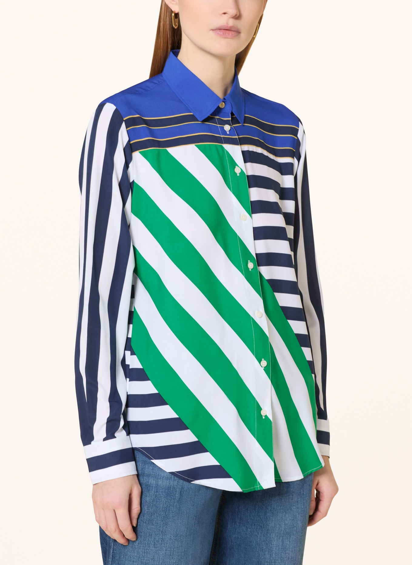 LAUREN RALPH LAUREN košile: MODRÁ / ZELENÁ / BÍLÁ