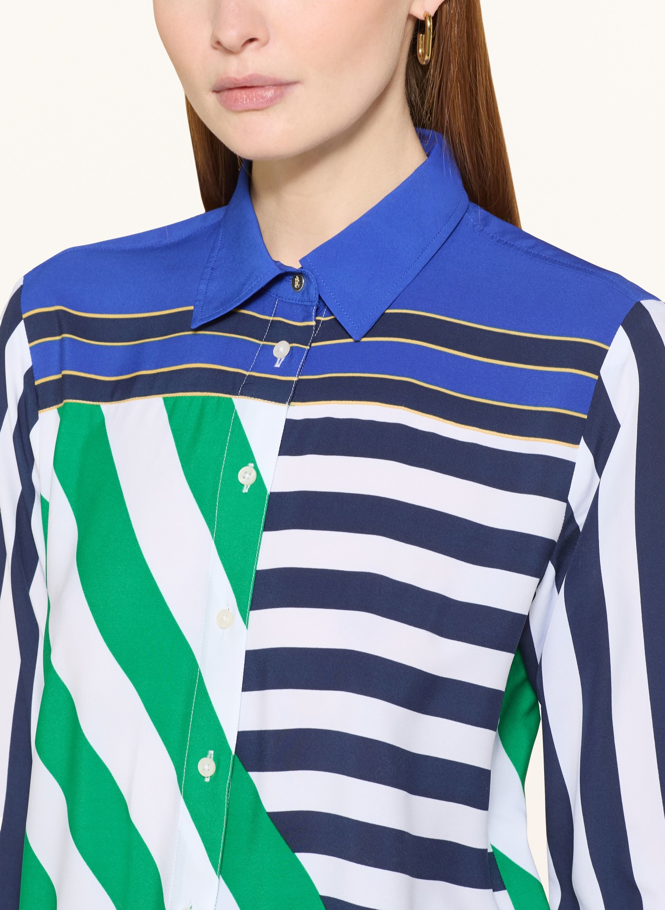 LAUREN RALPH LAUREN košile: MODRÁ / ZELENÁ / BÍLÁ