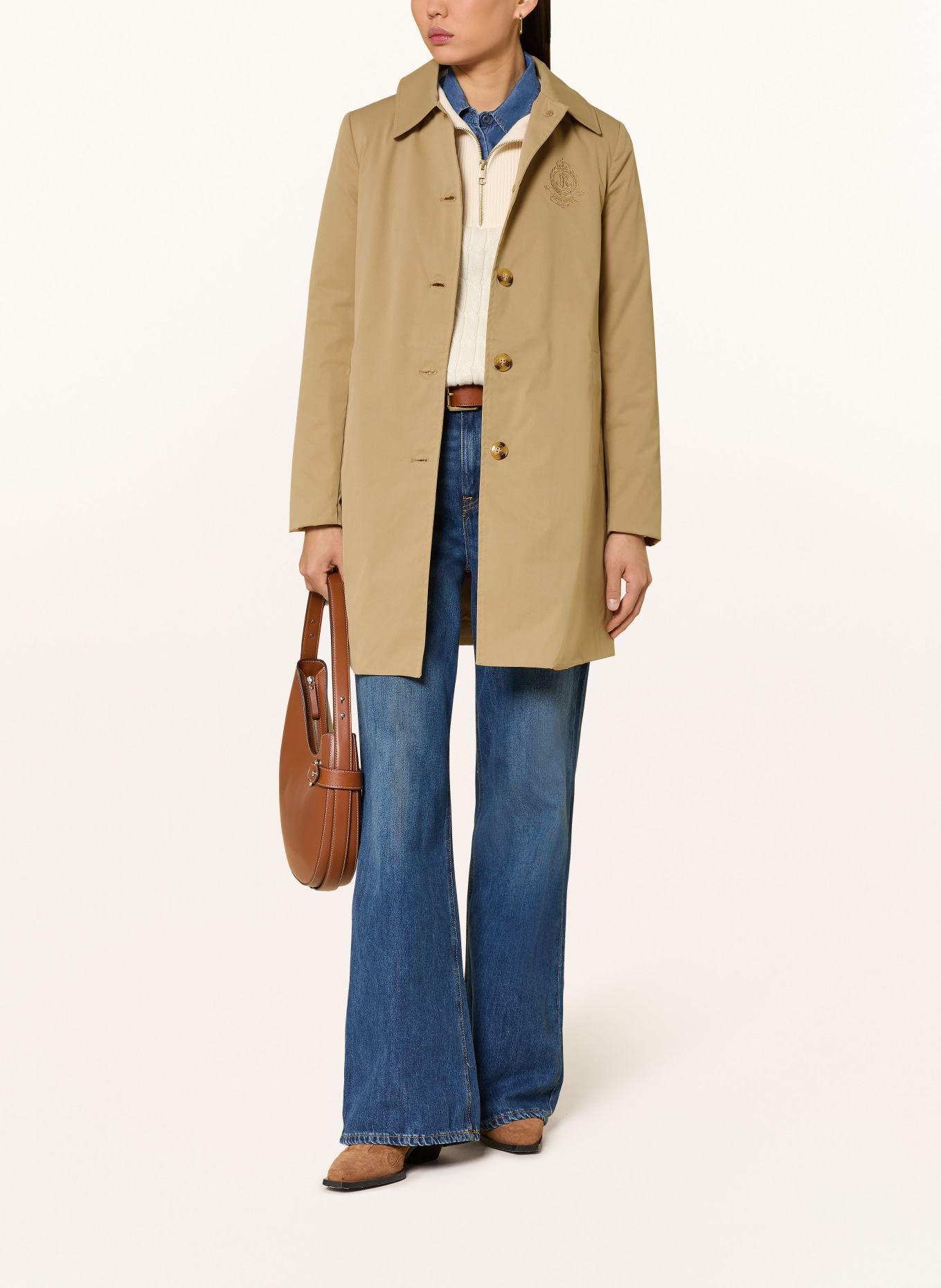 LAUREN RALPH LAUREN trench coat: LIGHT BROWN