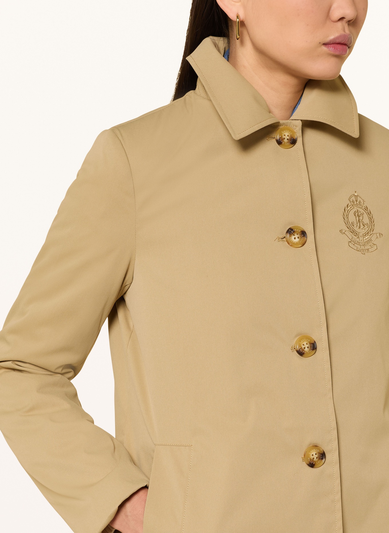 LAUREN RALPH LAUREN trench coat: LIGHT BROWN