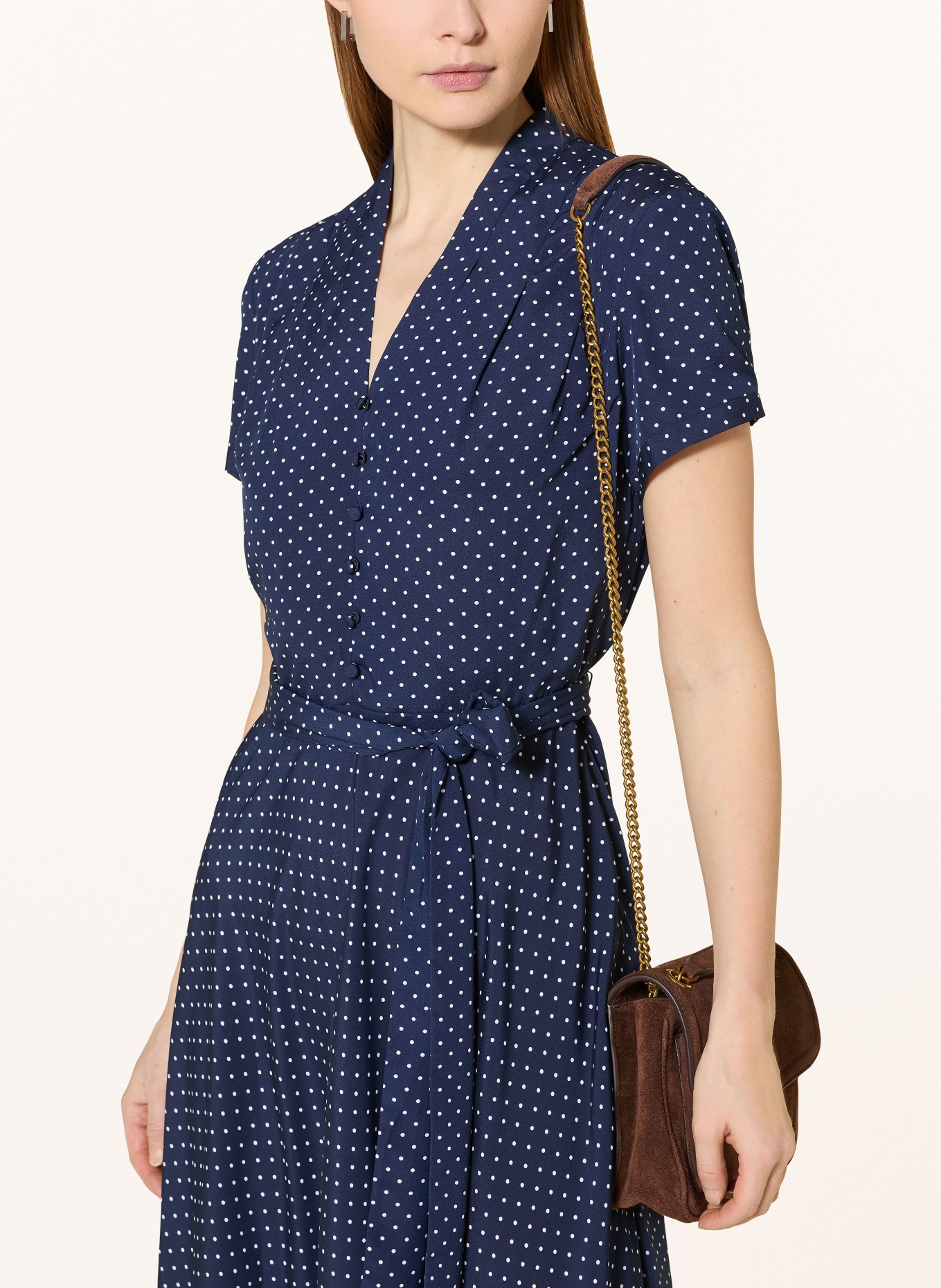 LAUREN RALPH LAUREN šaty: TMAVĚ MODRÁ / BÍLÁ