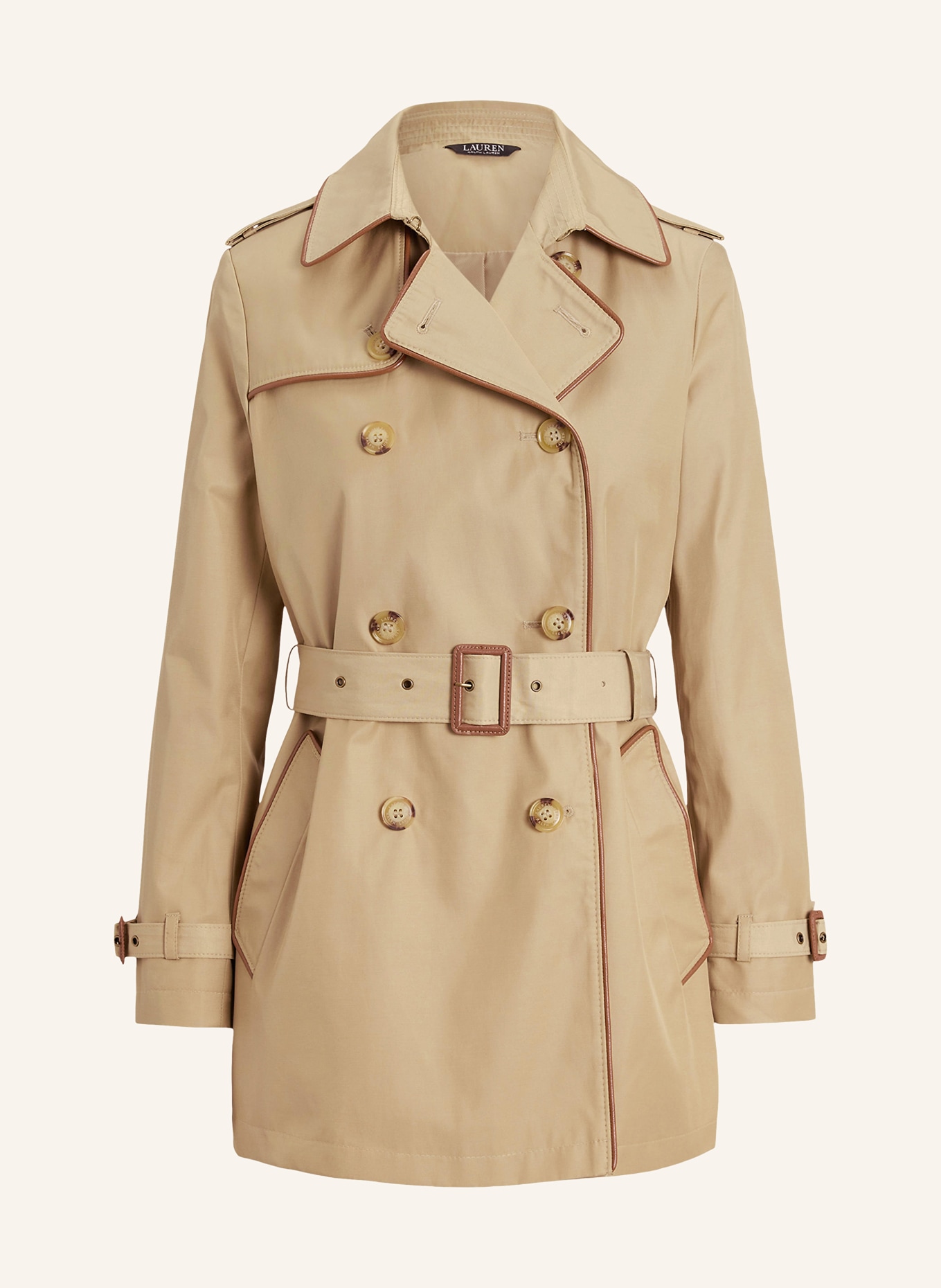 LAUREN RALPH LAUREN trench coat: BEIGE